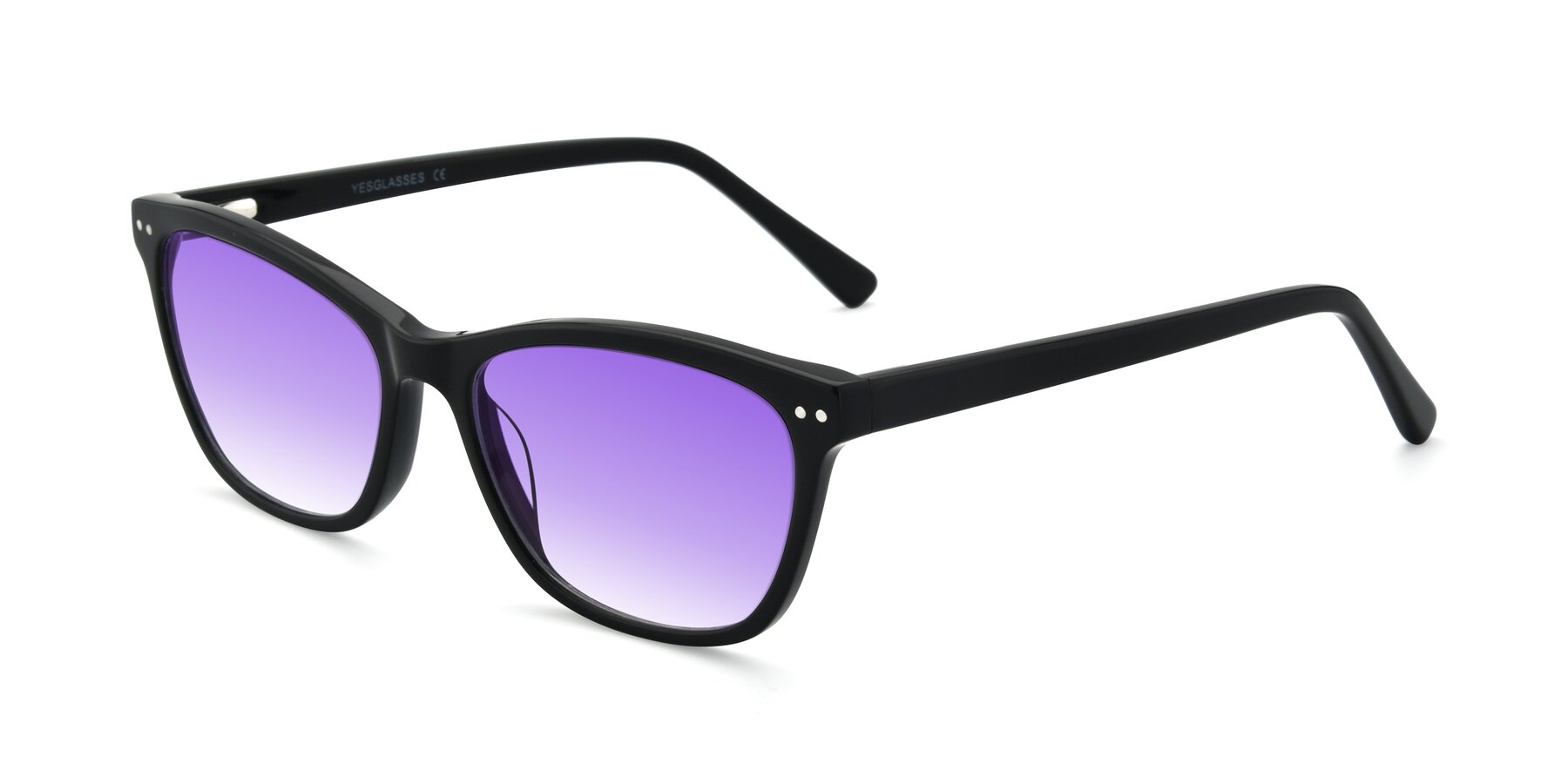 Angle of 17350 in Black with Purple Gradient Lenses