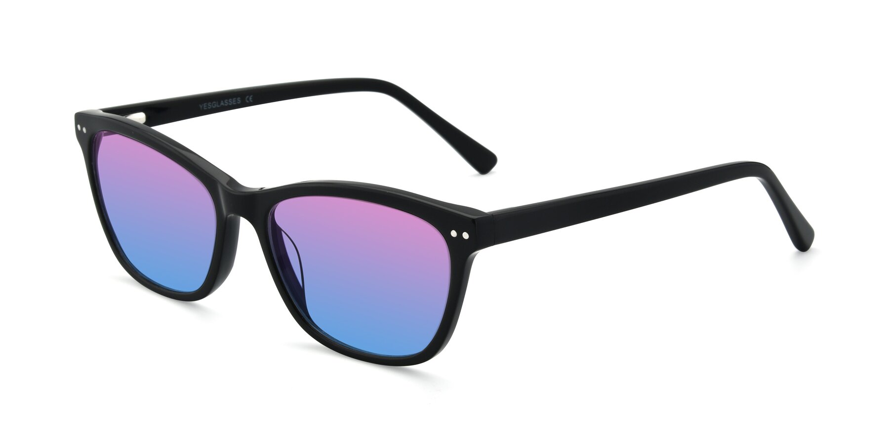 Angle of 17350 in Black with Pink / Blue Gradient Lenses
