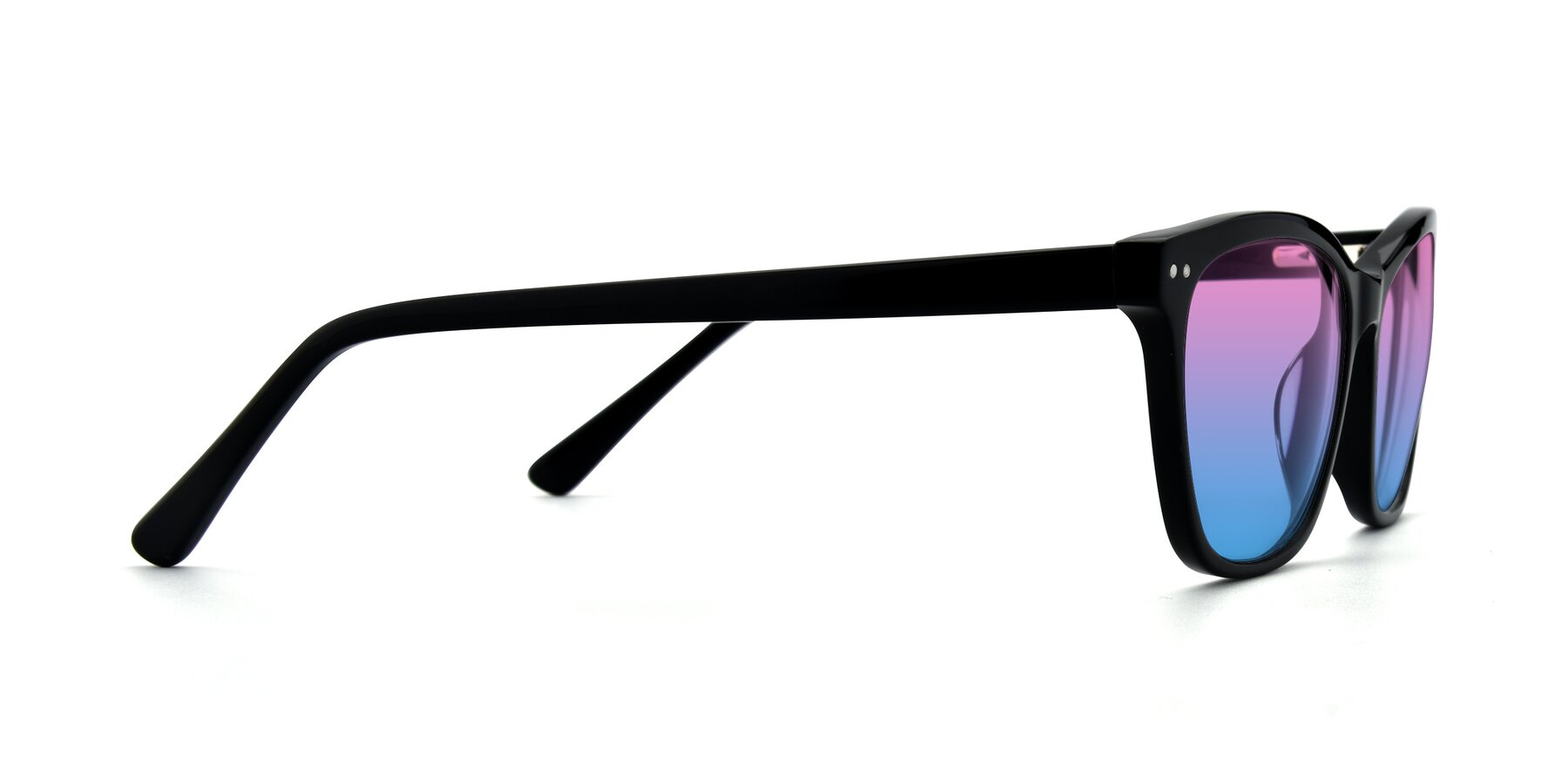 Side of 17350 in Black with Pink / Blue Gradient Lenses