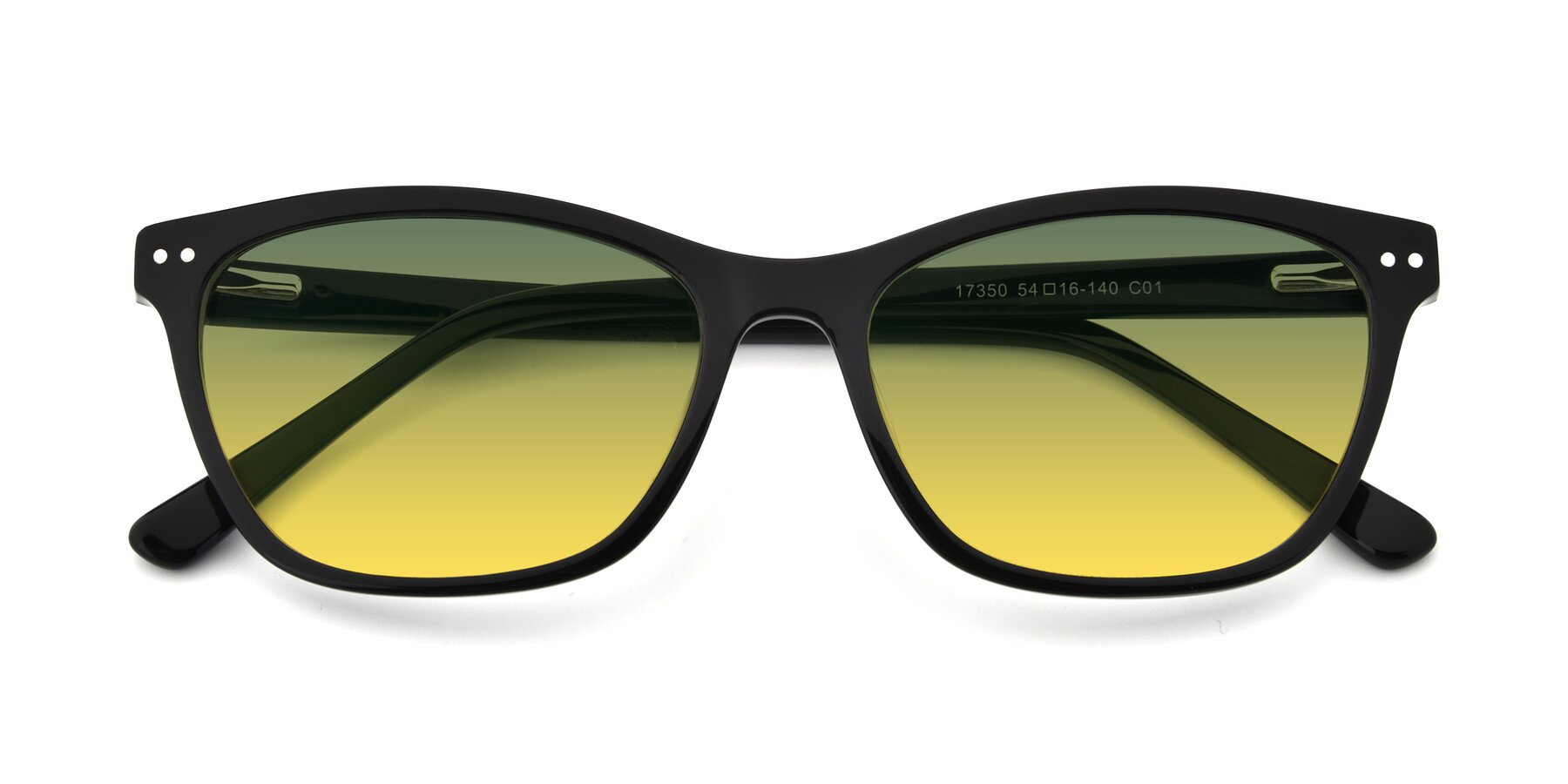 Folded Front of 17350 in Black with Green / Yellow Gradient Lenses