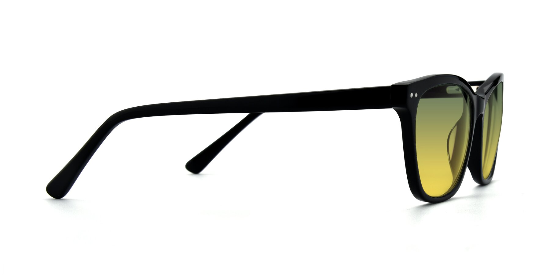 Side of 17350 in Black with Green / Yellow Gradient Lenses