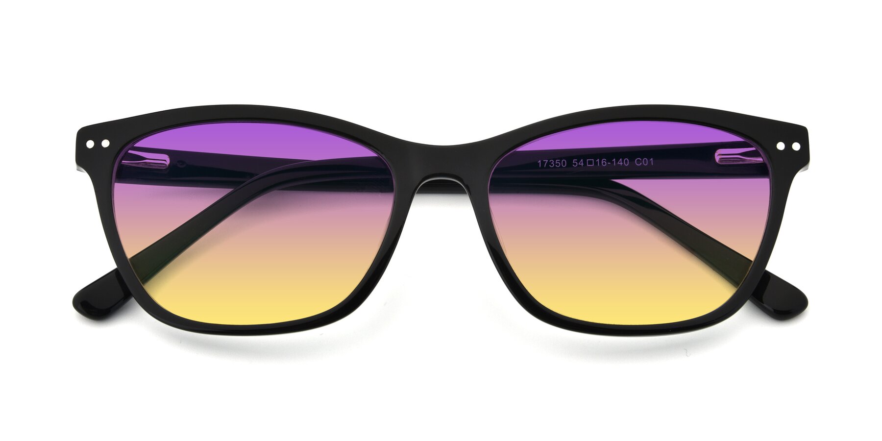 Folded Front of 17350 in Black with Purple / Yellow Gradient Lenses