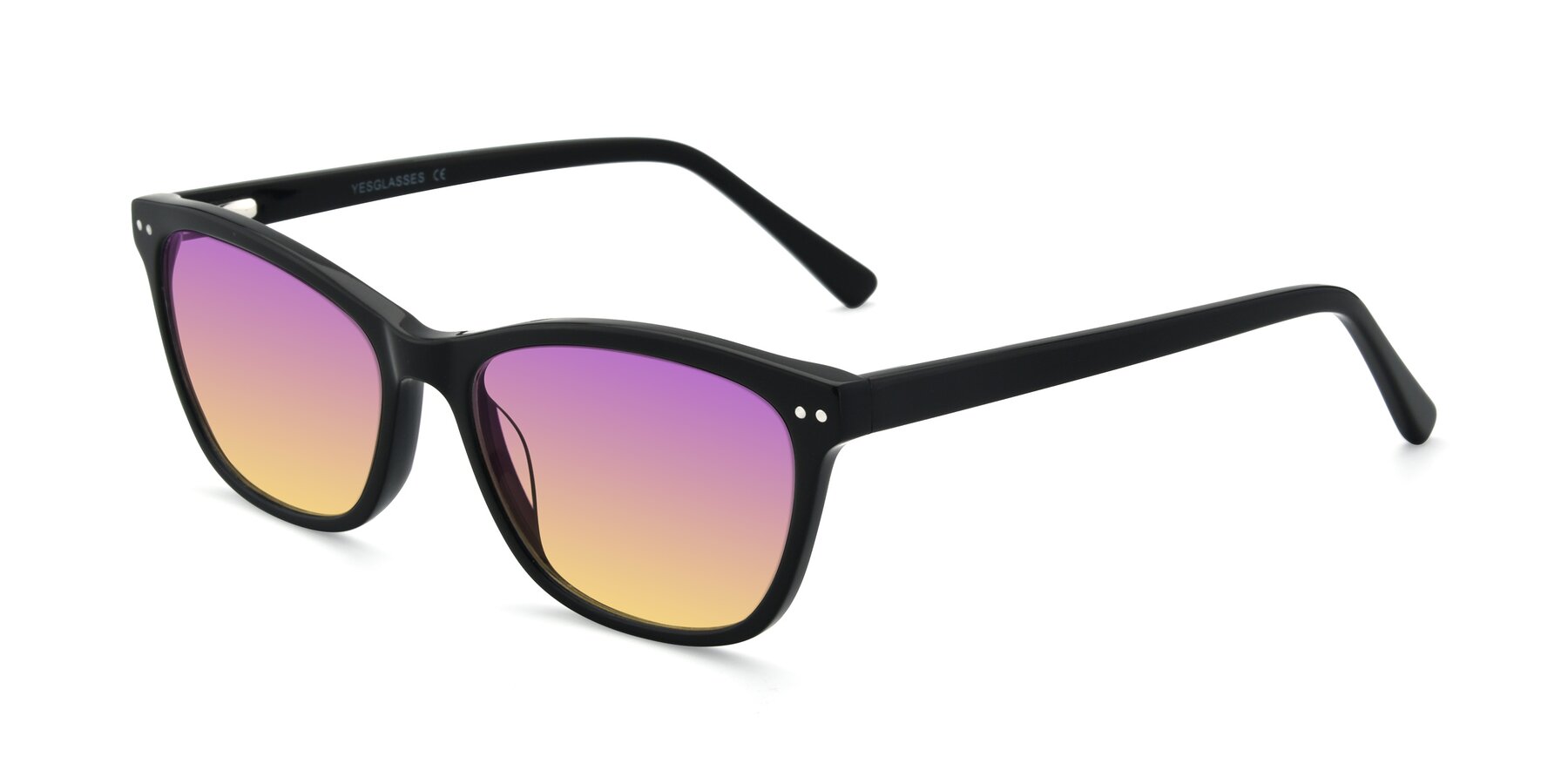 Angle of 17350 in Black with Purple / Yellow Gradient Lenses