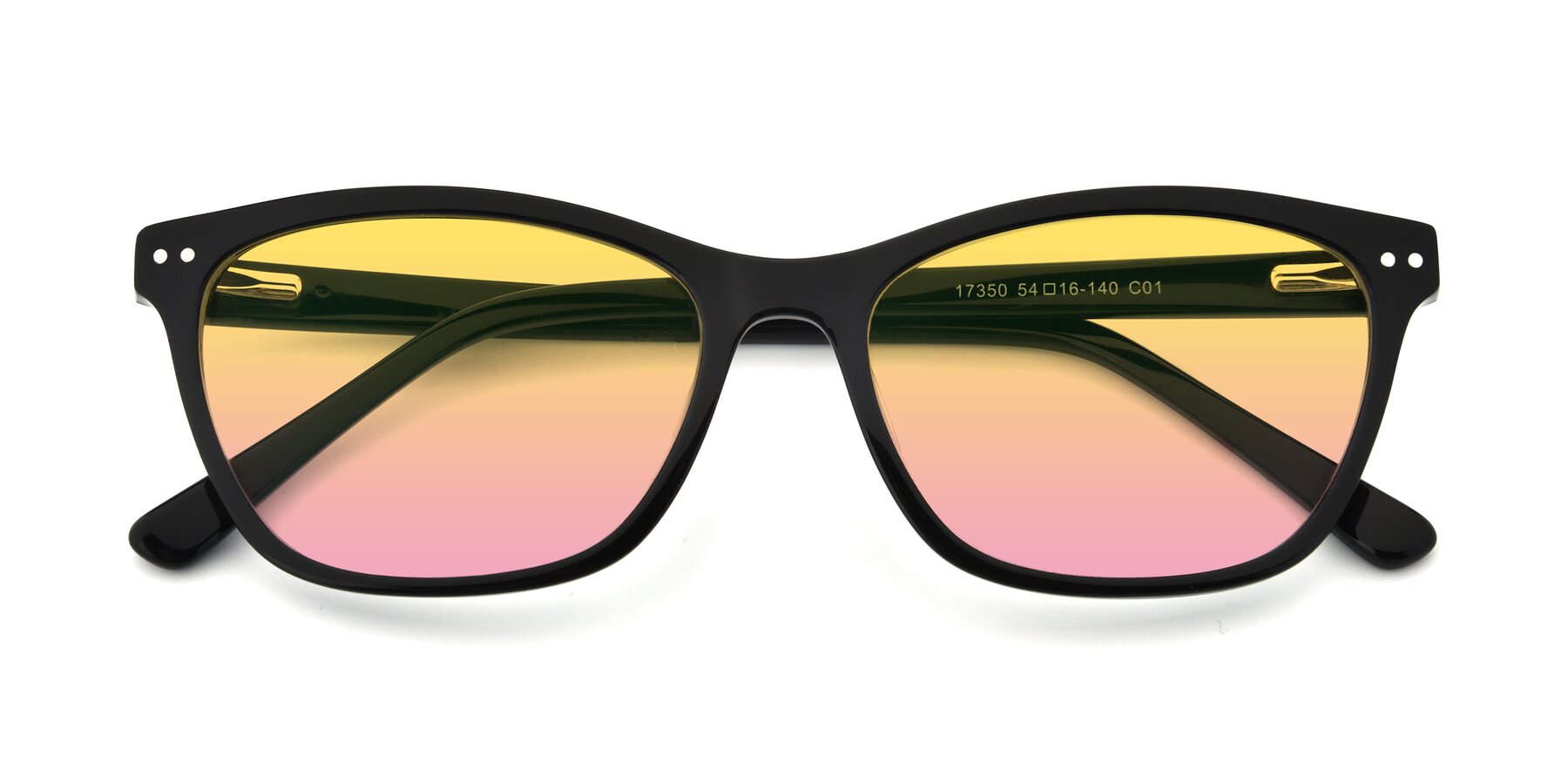 Folded Front of 17350 in Black with Yellow / Pink Gradient Lenses