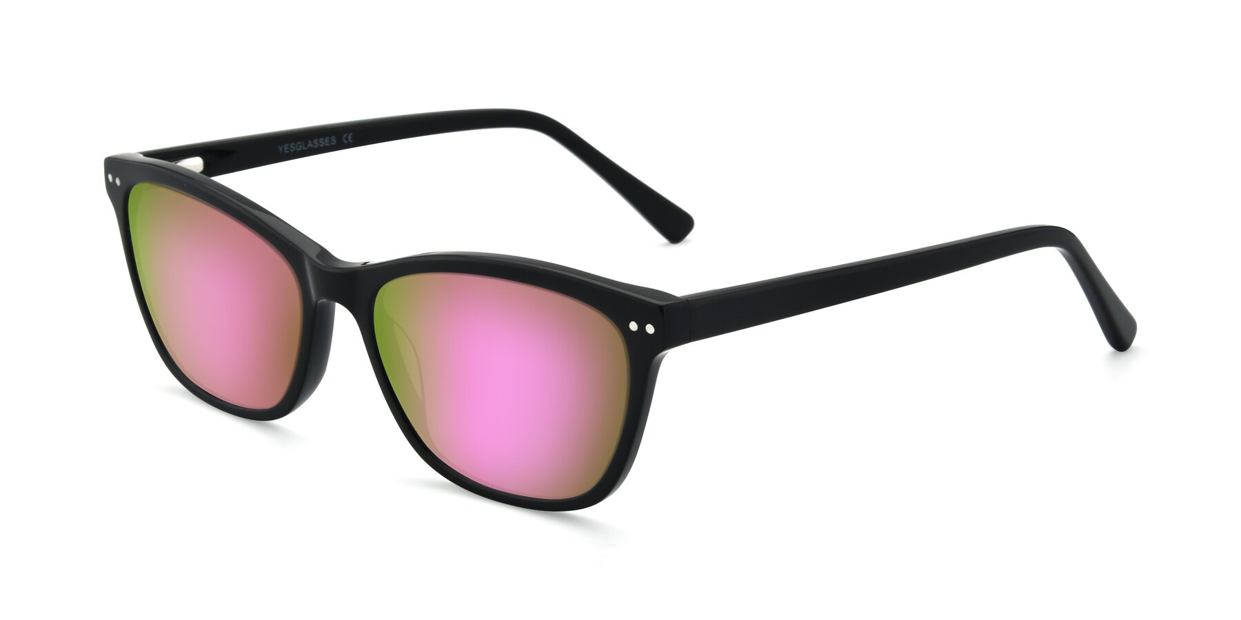 Angle of 17350 in Black with Pink Mirrored Lenses