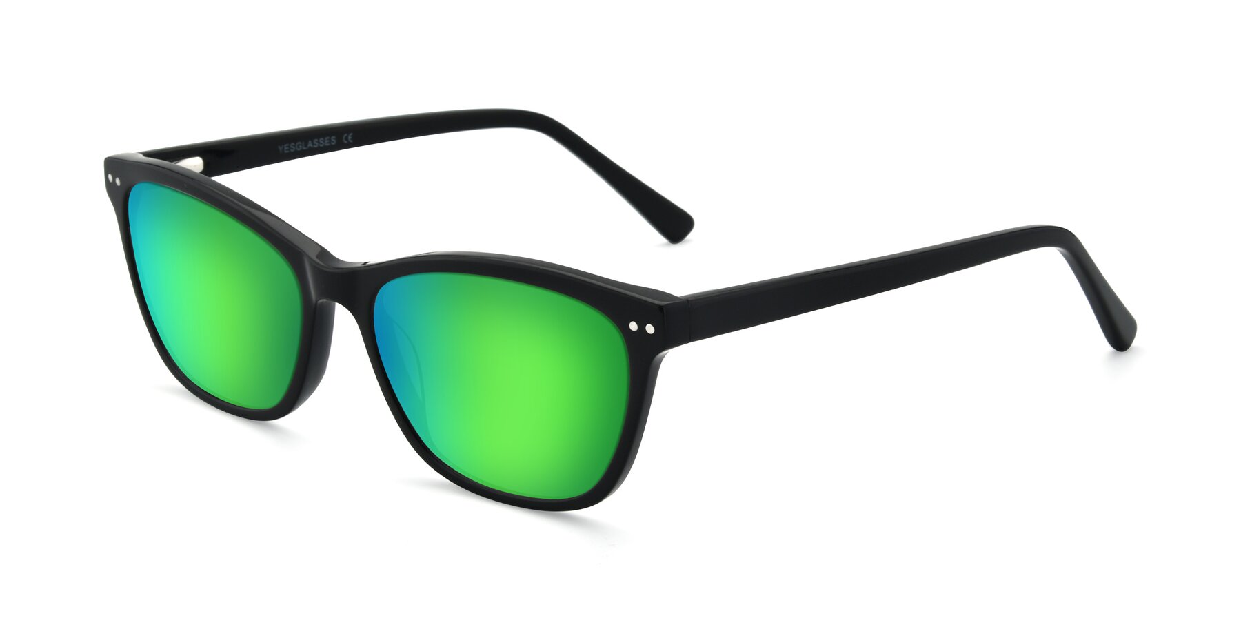 Angle of 17350 in Black with Green Mirrored Lenses