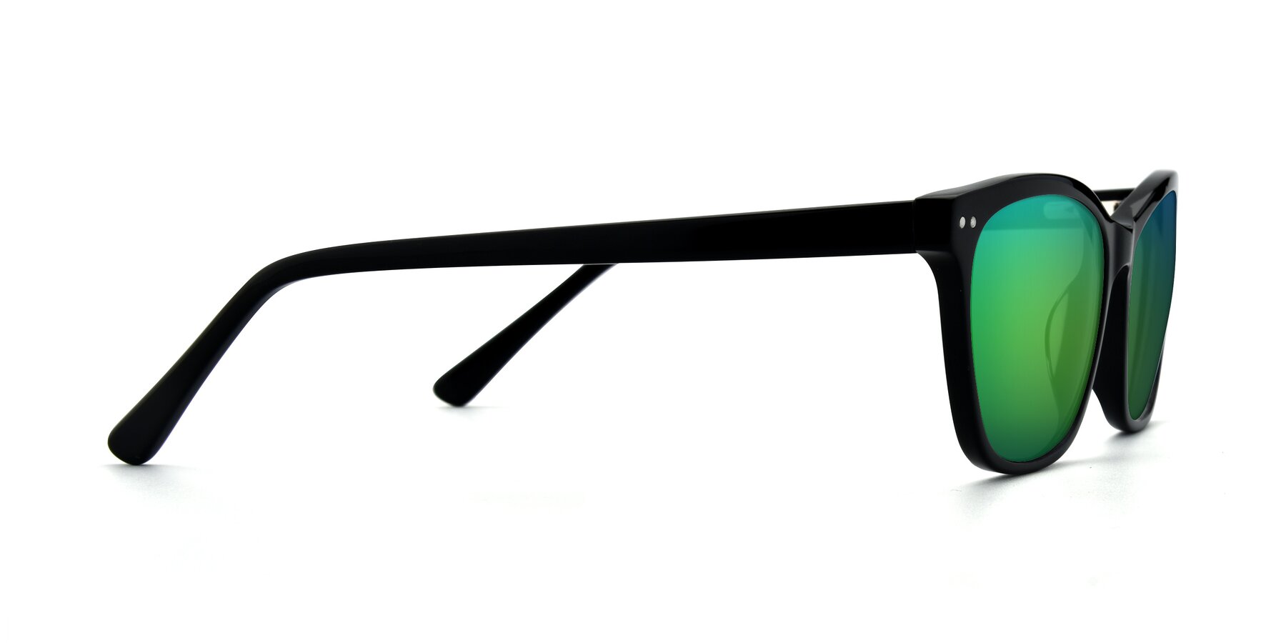 Side of 17350 in Black with Green Mirrored Lenses