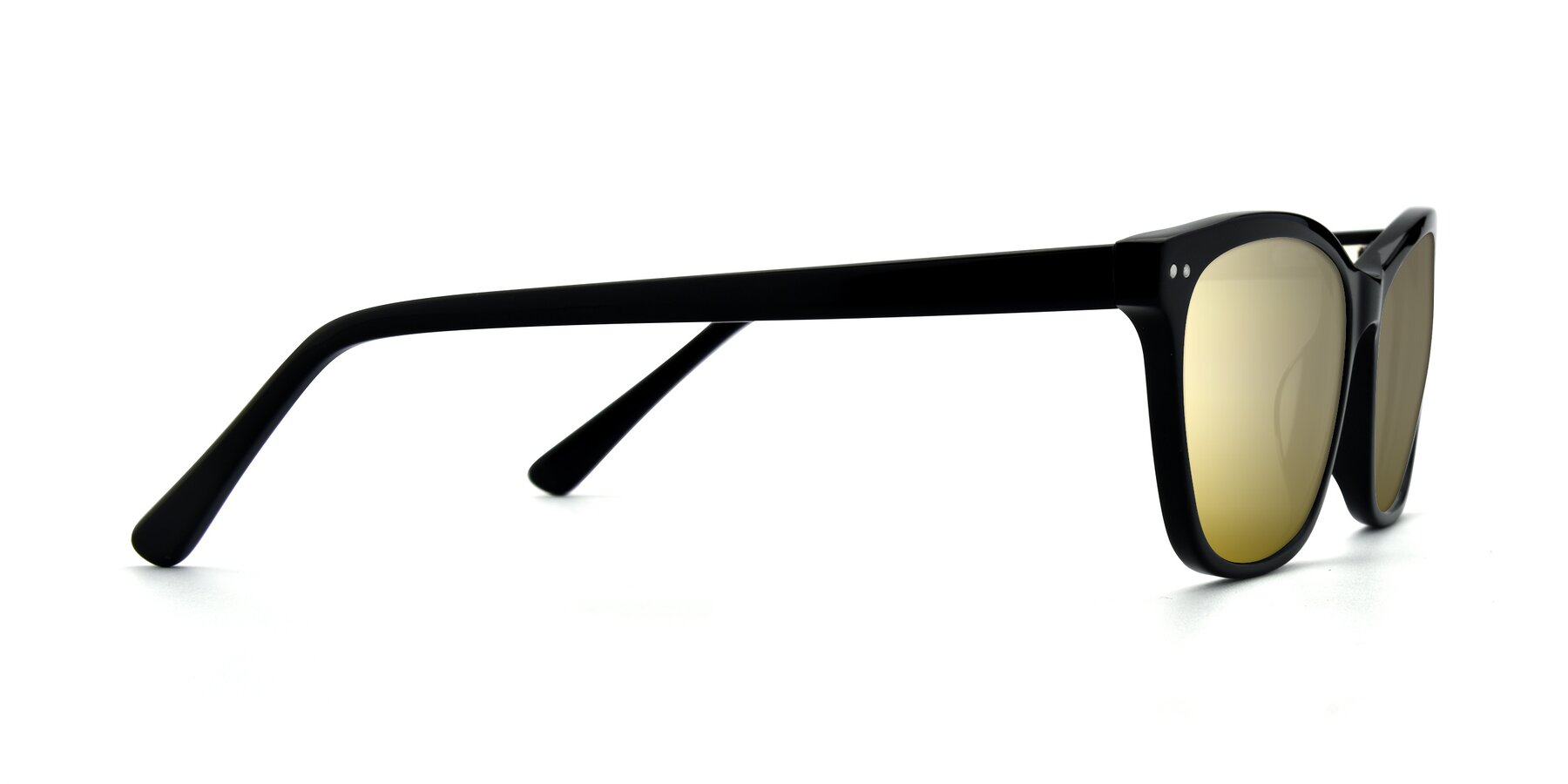 Side of 17350 in Black with Gold Mirrored Lenses