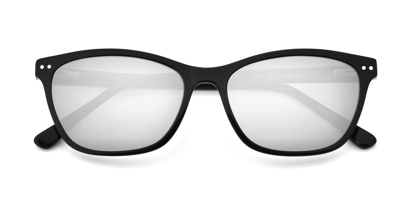 17350 - Black Flash Mirrored Sunglasses
