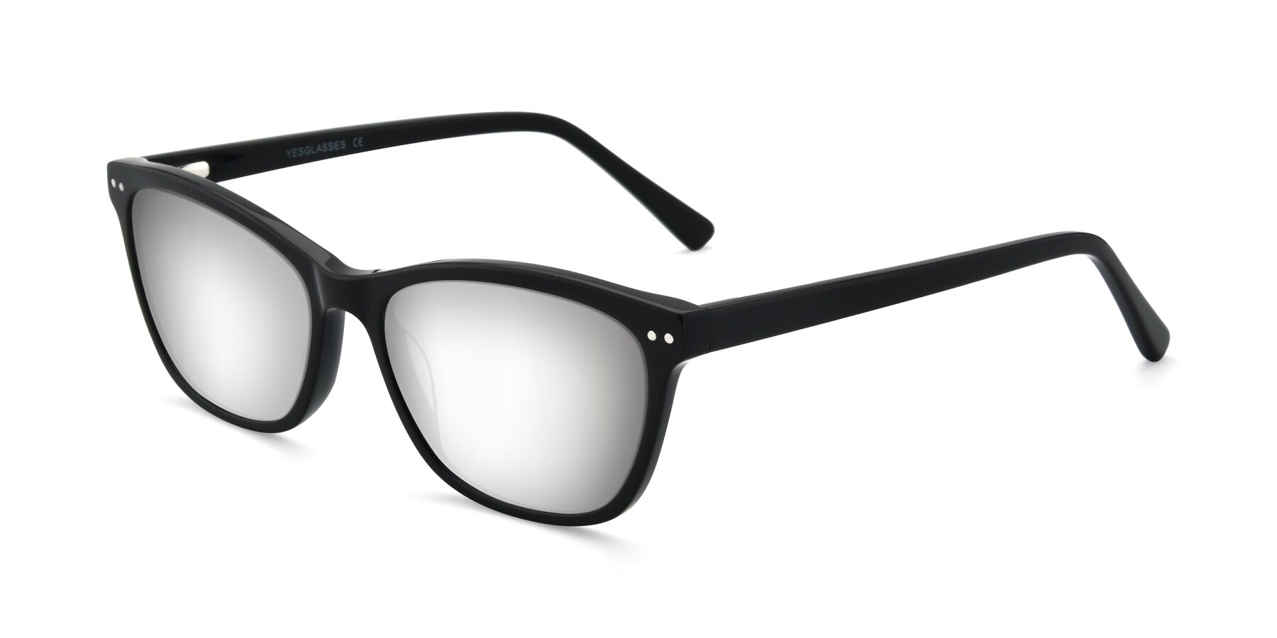 Angle of 17350 in Black with Silver Mirrored Lenses
