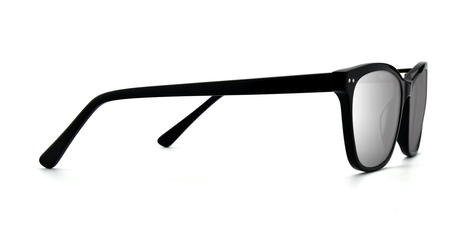 Side of 17350 in Black with Silver Mirrored Lenses