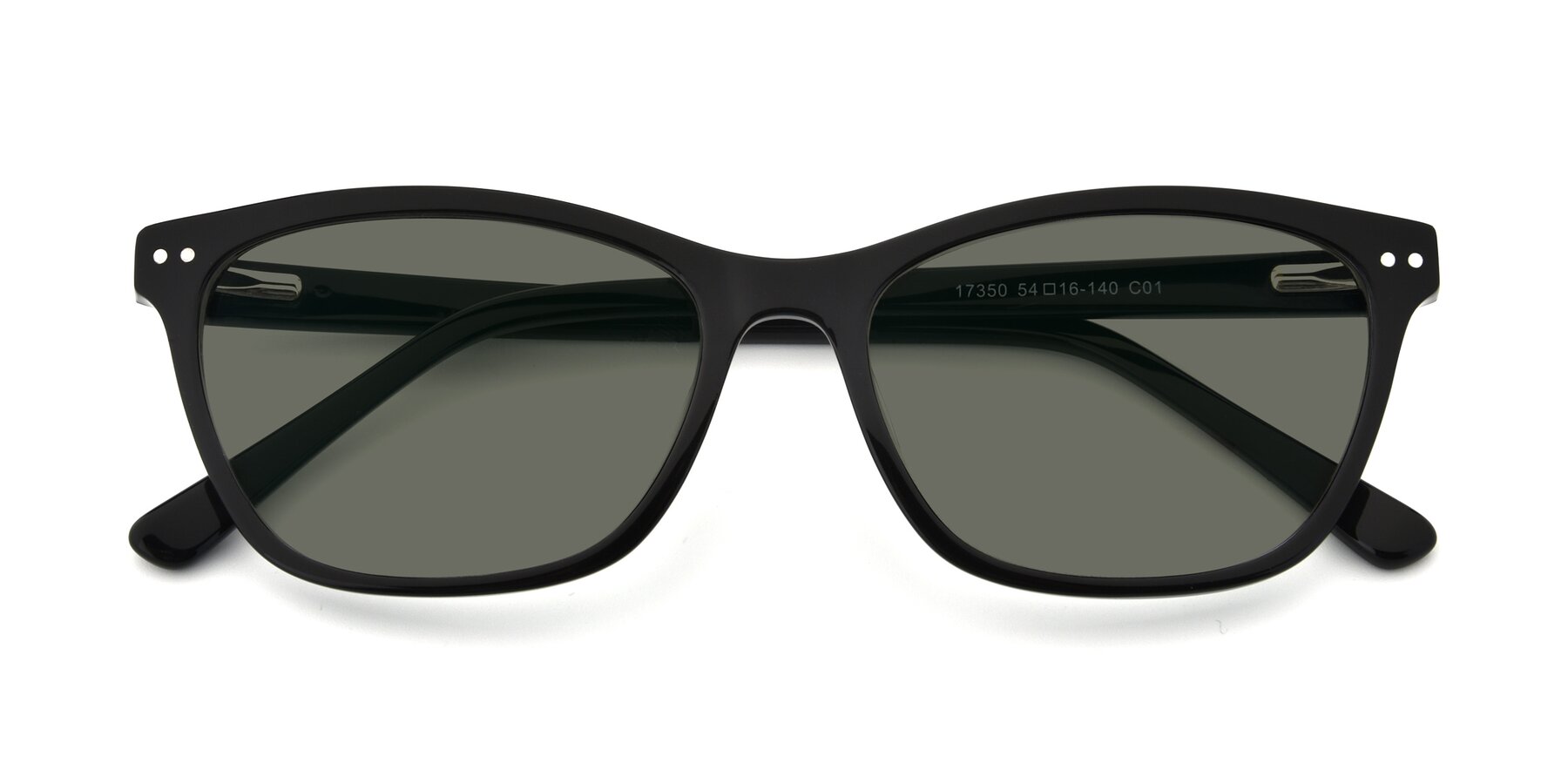 Folded Front of 17350 in Black with Gray Polarized Lenses