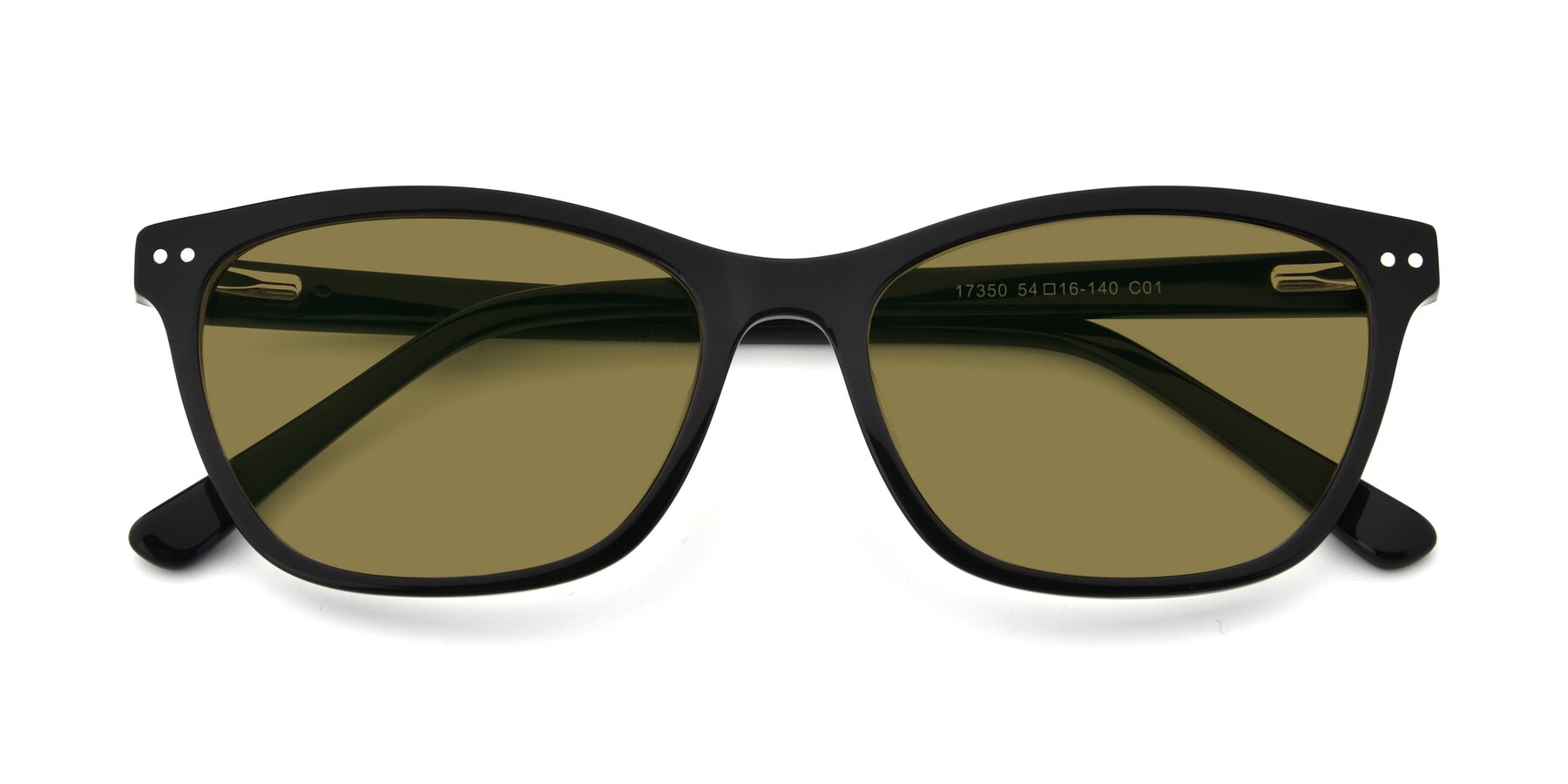 Black Medium Wayfarer Acetate Polarized Sunglasses with Brown Sunwear ...