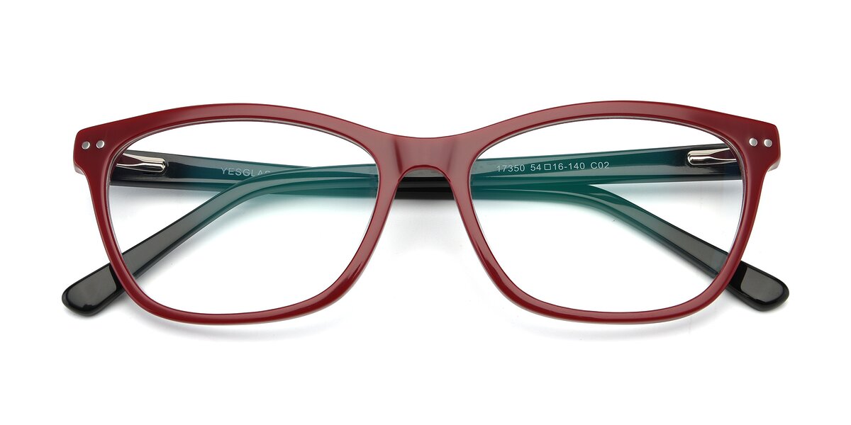 Floral Green Horn Rimmed Butterfly Geometric Eyeglasses 17351 