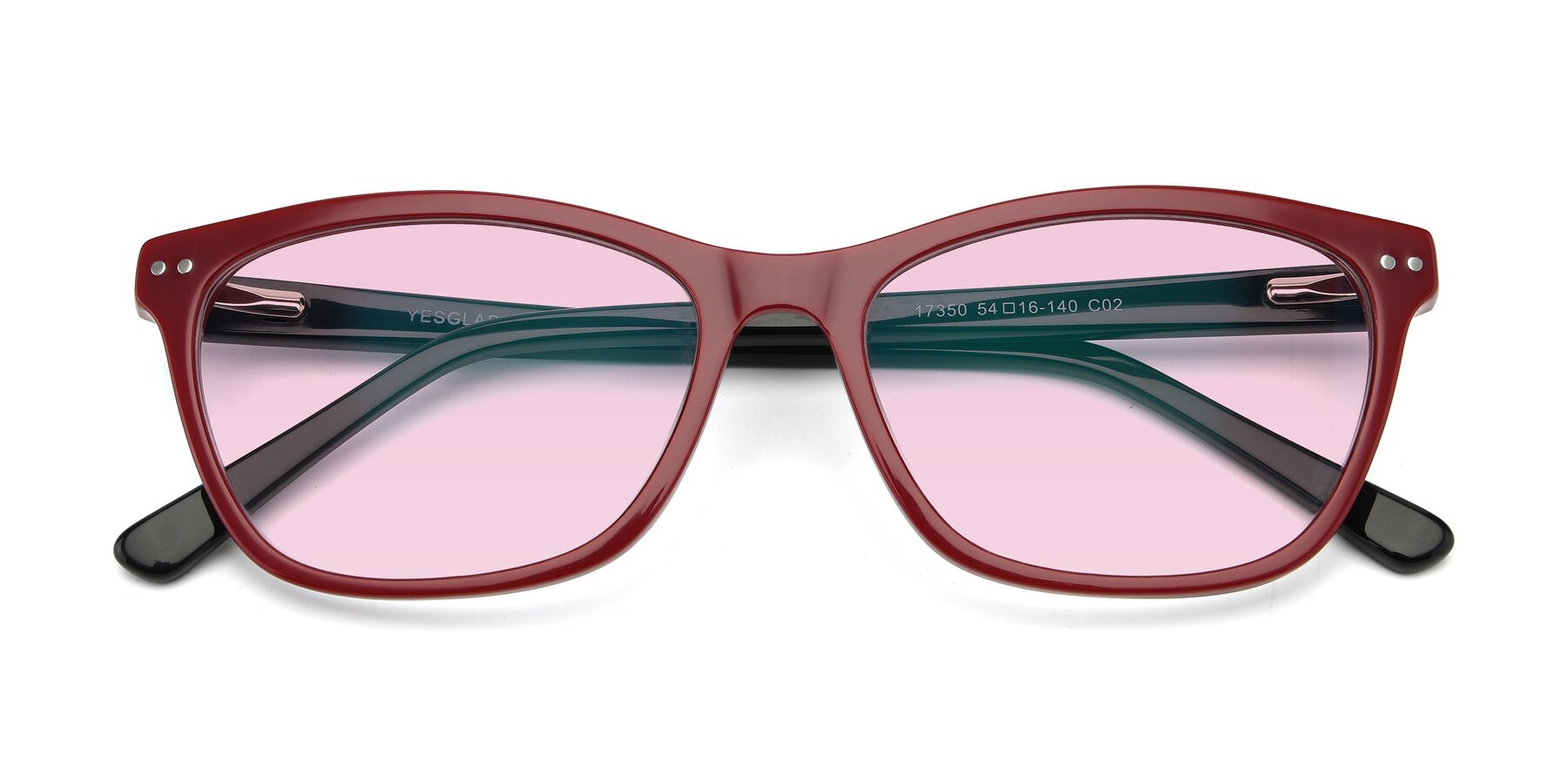 Folded Front of 17350 in Wine with Light Pink Tinted Lenses