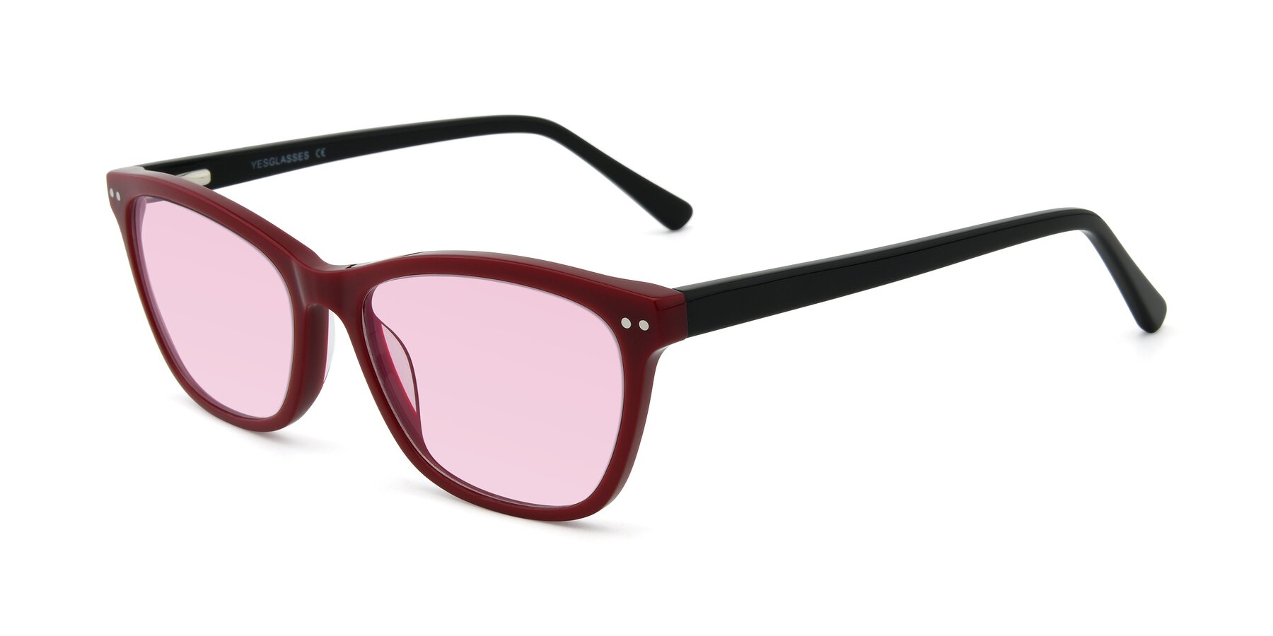 Angle of 17350 in Wine with Light Pink Tinted Lenses
