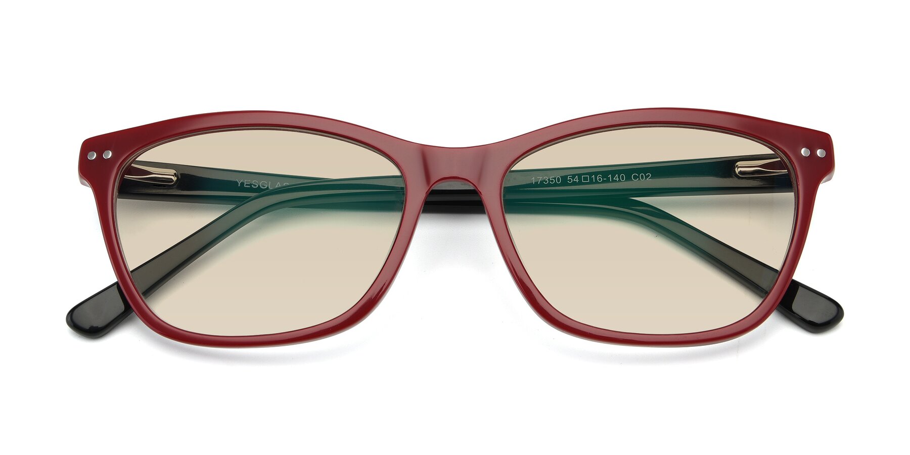 Folded Front of 17350 in Wine with Light Brown Tinted Lenses