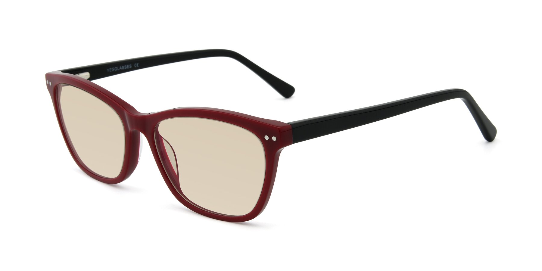 Angle of 17350 in Wine with Light Brown Tinted Lenses