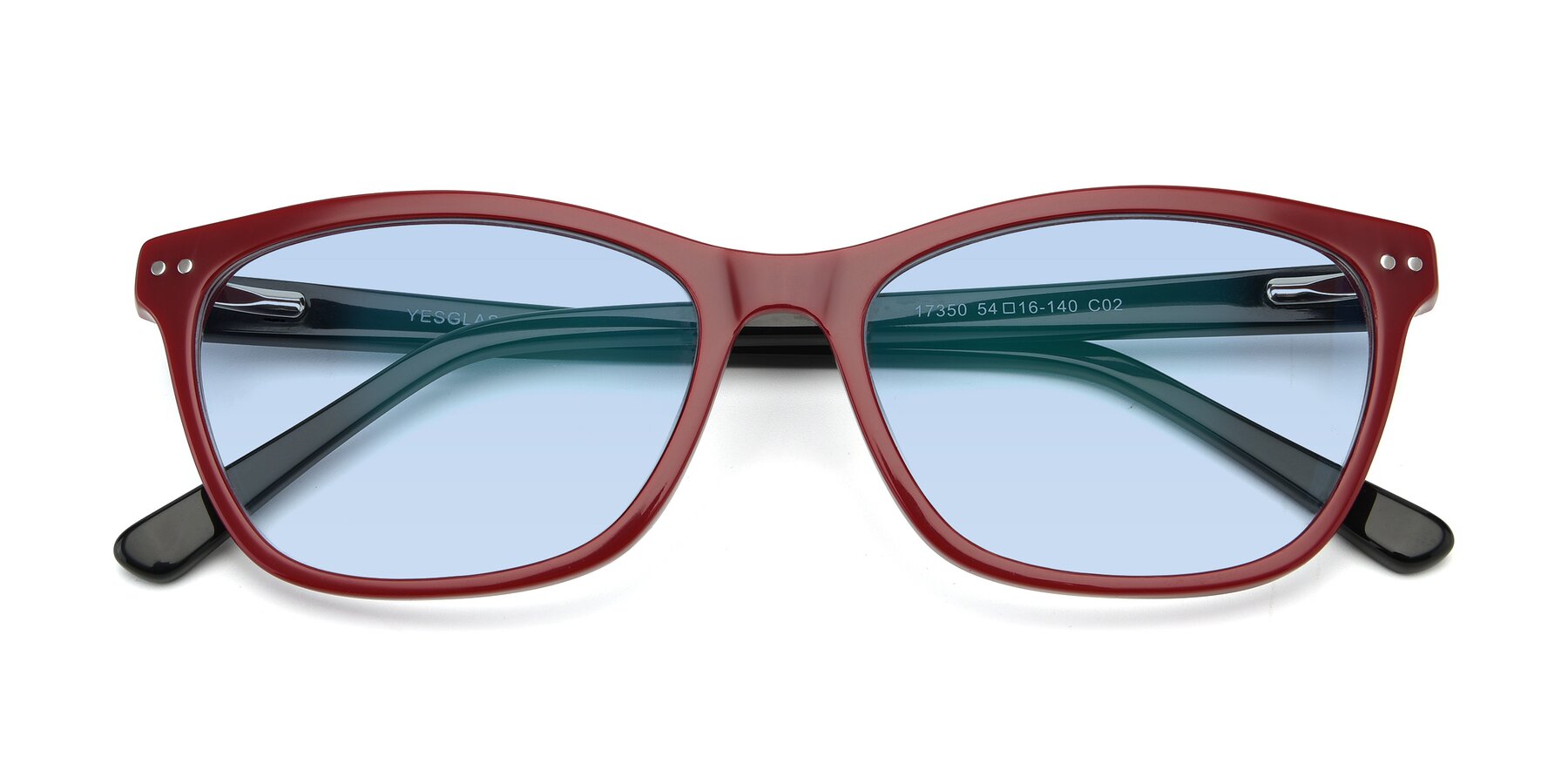 Folded Front of 17350 in Wine with Light Blue Tinted Lenses