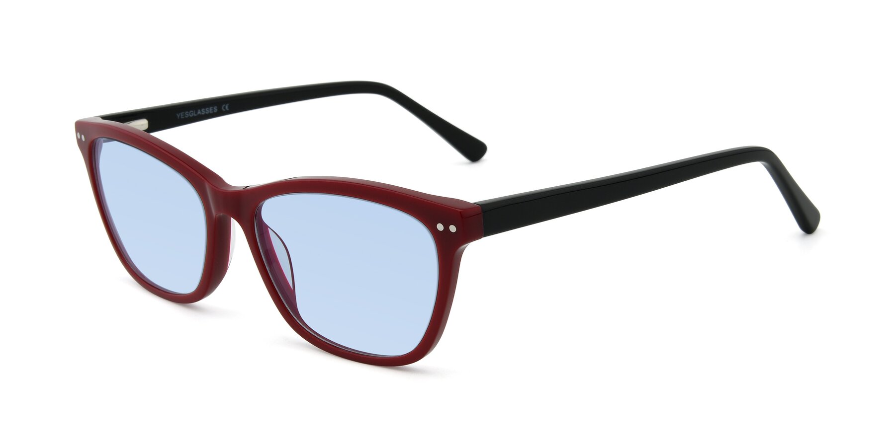 Angle of 17350 in Wine with Light Blue Tinted Lenses