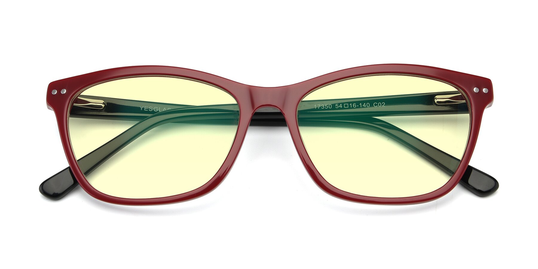 Folded Front of 17350 in Wine with Light Yellow Tinted Lenses