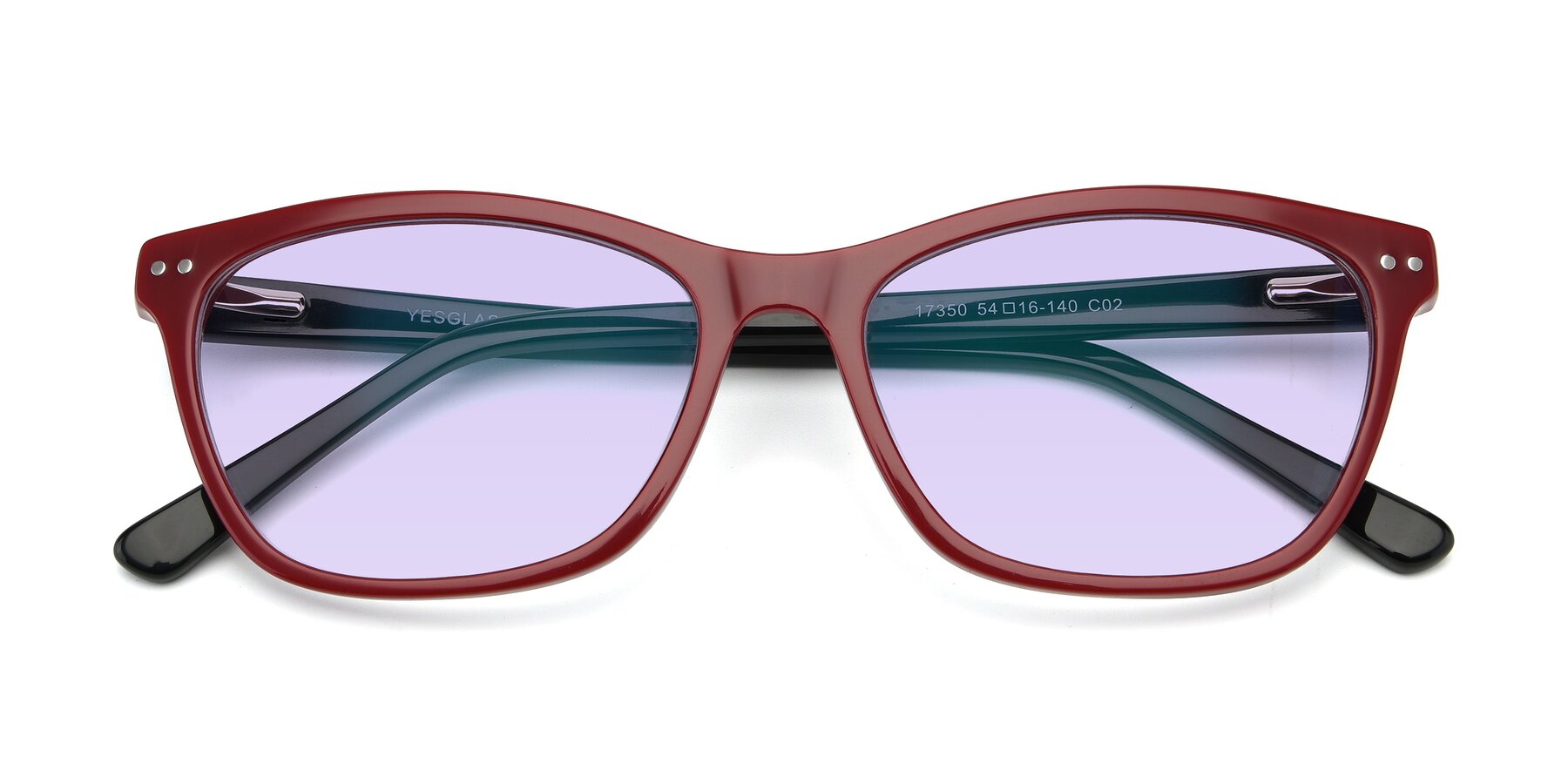 Folded Front of 17350 in Wine with Light Purple Tinted Lenses