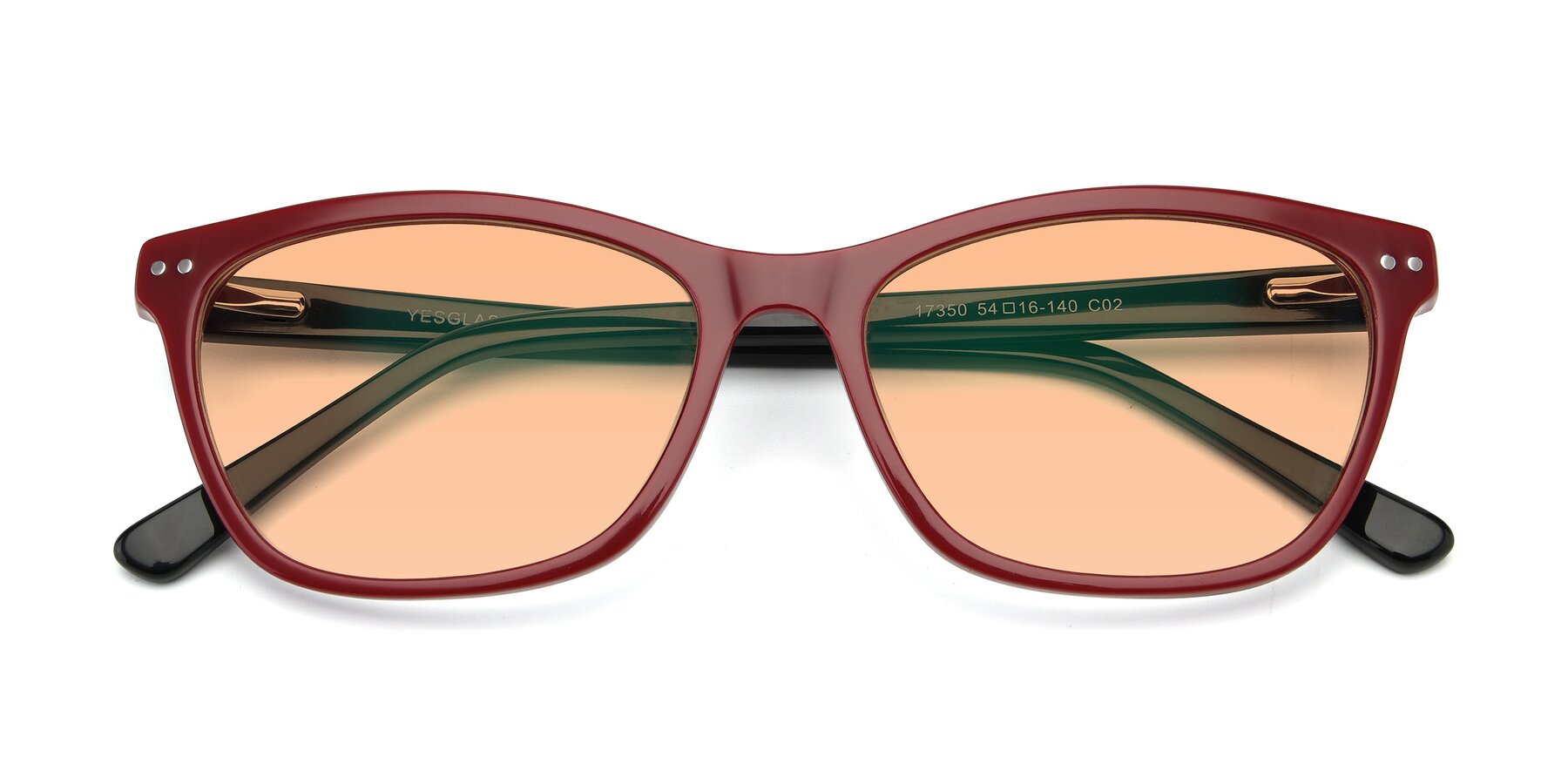 Folded Front of 17350 in Wine with Light Orange Tinted Lenses