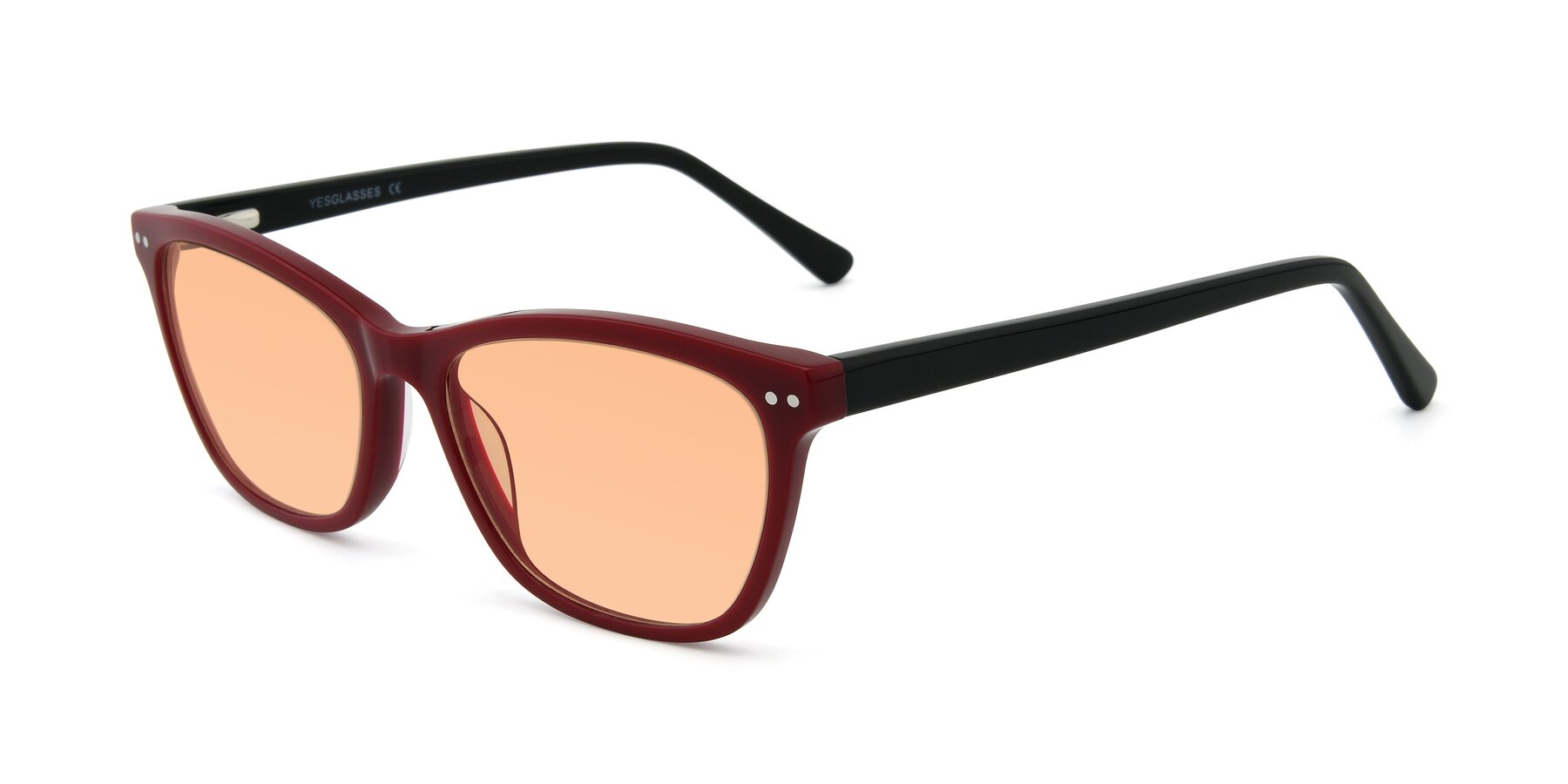 Angle of 17350 in Wine with Light Orange Tinted Lenses