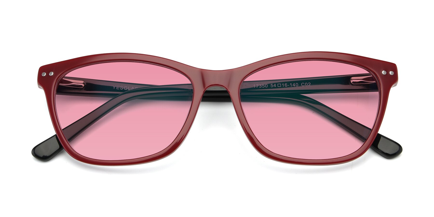 Folded Front of 17350 in Wine with Pink Tinted Lenses