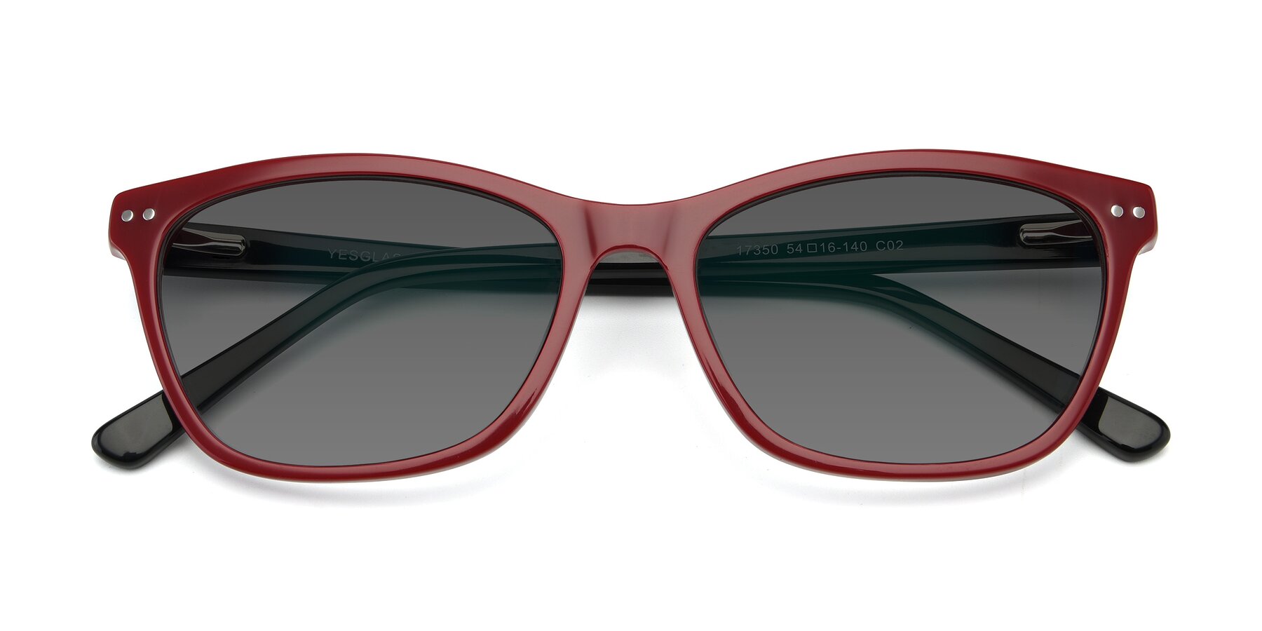 Folded Front of 17350 in Wine with Medium Gray Tinted Lenses