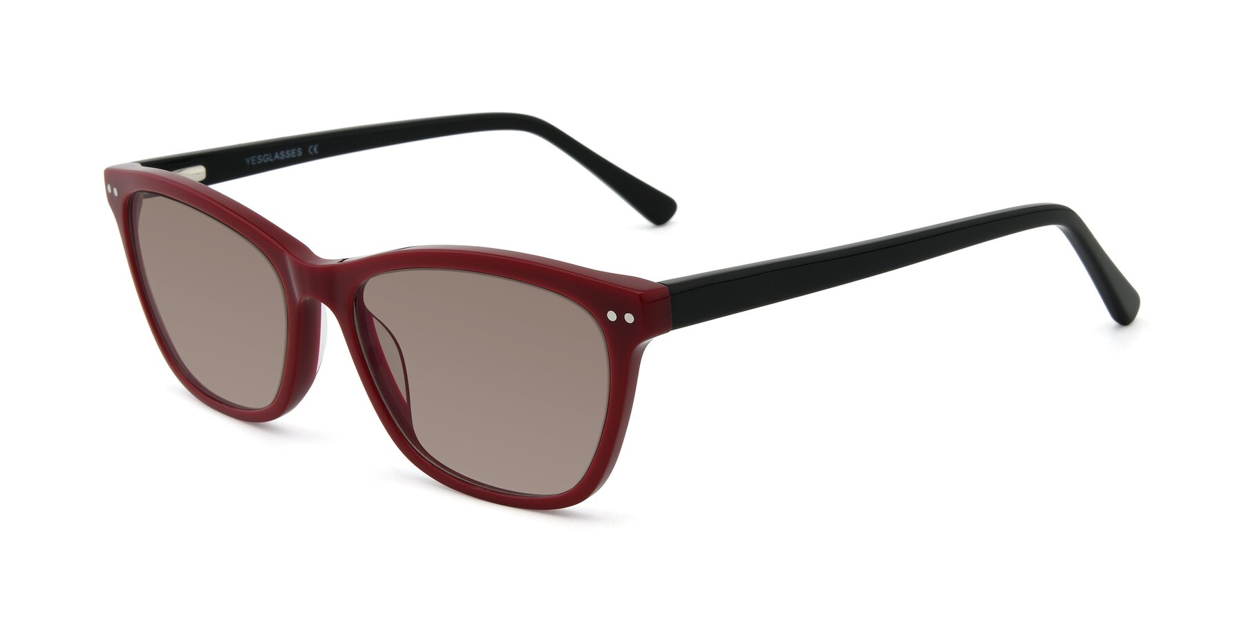 Angle of 17350 in Wine with Medium Brown Tinted Lenses