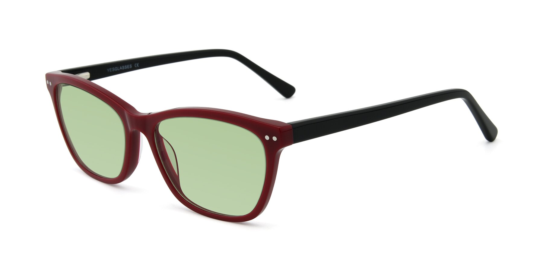 Angle of 17350 in Wine with Medium Green Tinted Lenses