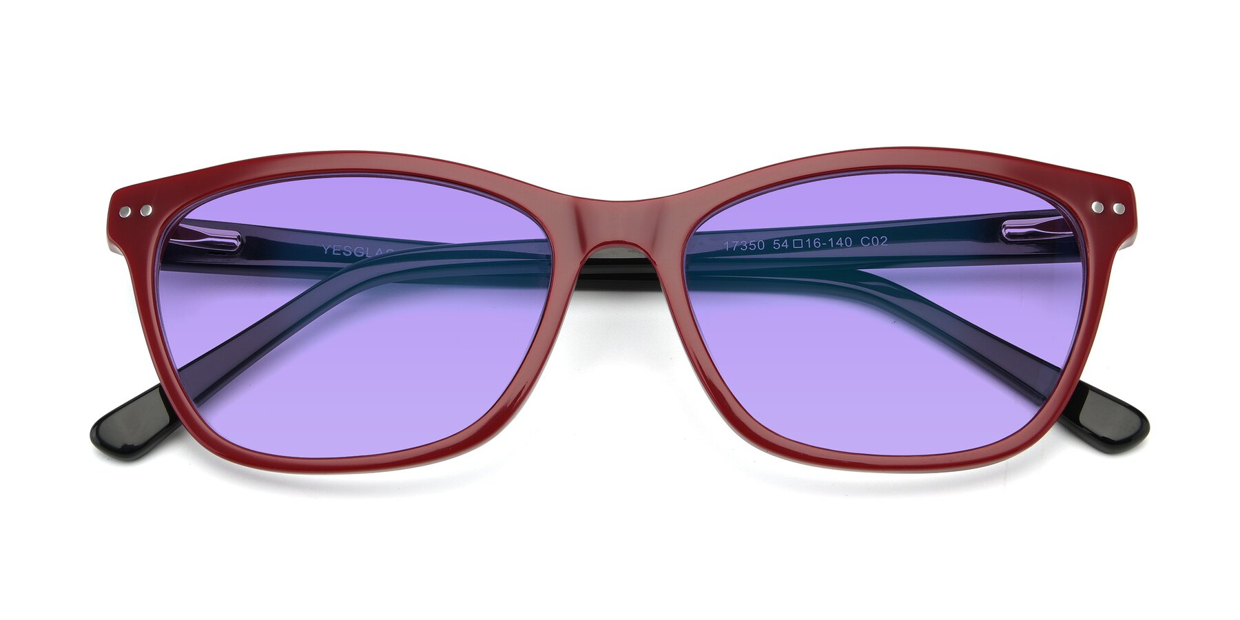 Folded Front of 17350 in Wine with Medium Purple Tinted Lenses