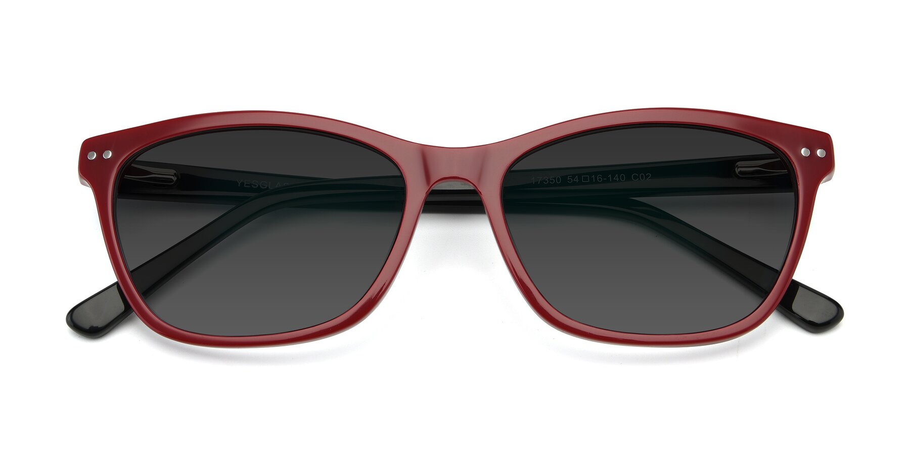 Folded Front of 17350 in Wine with Gray Tinted Lenses