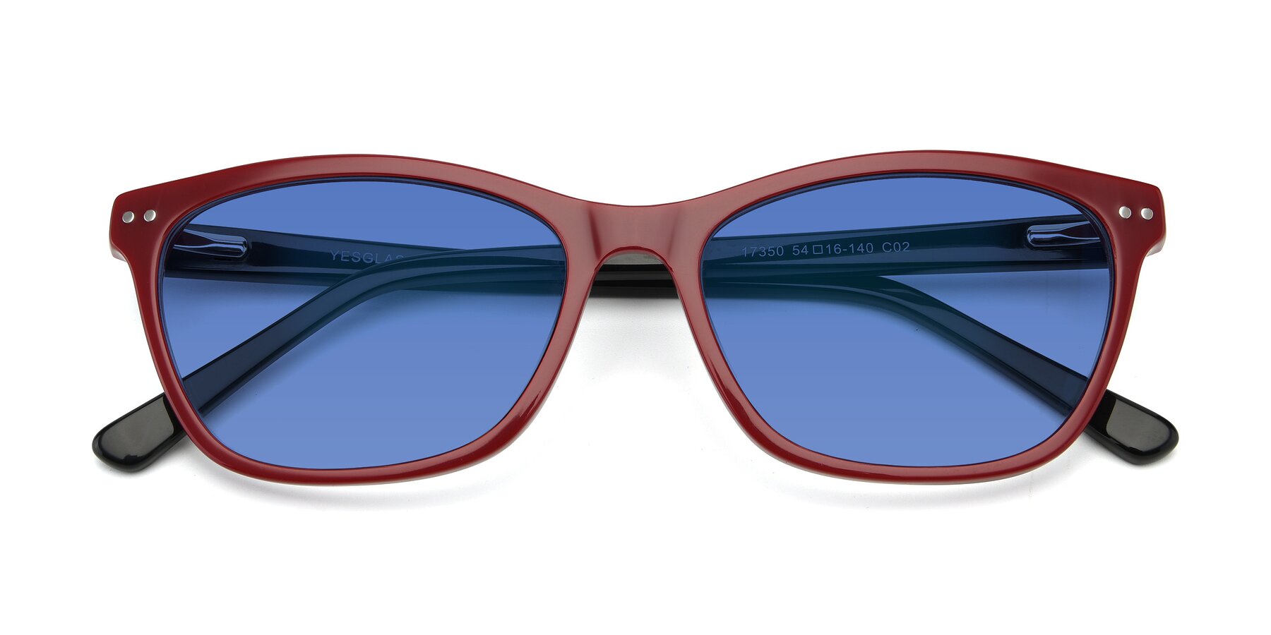 Folded Front of 17350 in Wine with Blue Tinted Lenses