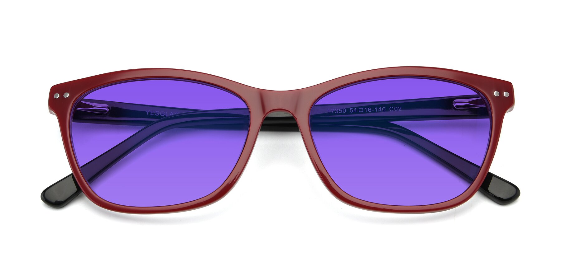 Folded Front of 17350 in Wine with Purple Tinted Lenses