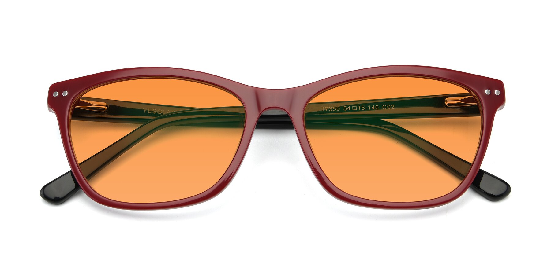 Folded Front of 17350 in Wine with Orange Tinted Lenses
