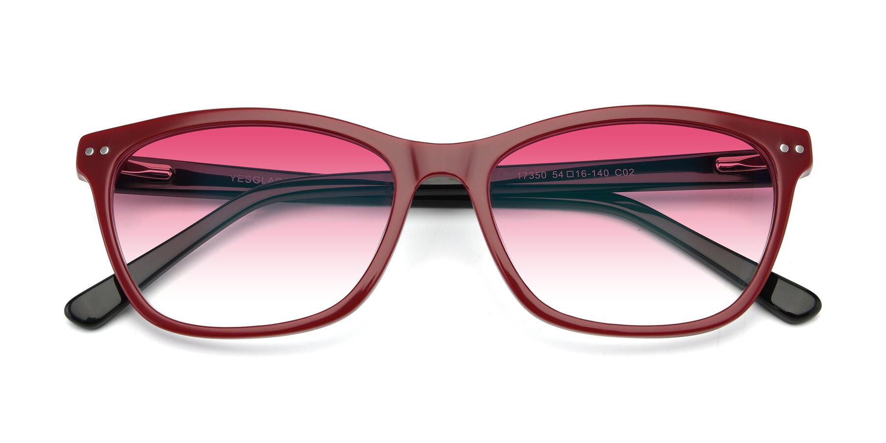 Folded Front of 17350 in Wine with Pink Gradient Lenses