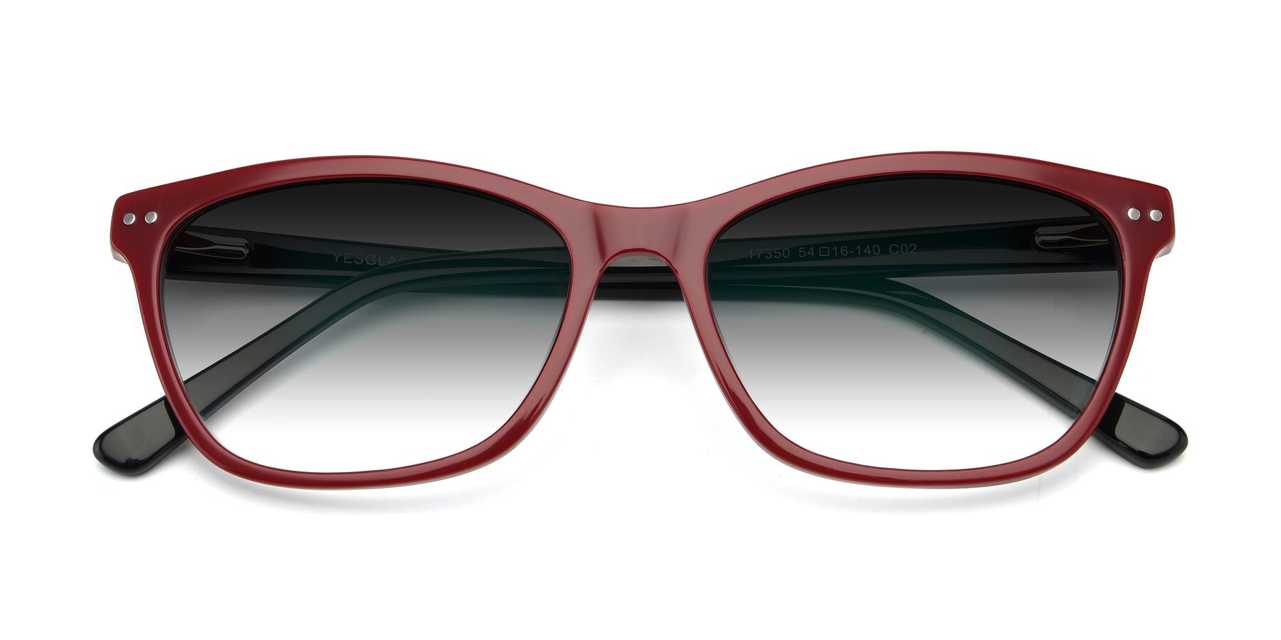 Folded Front of 17350 in Wine with Gray Gradient Lenses