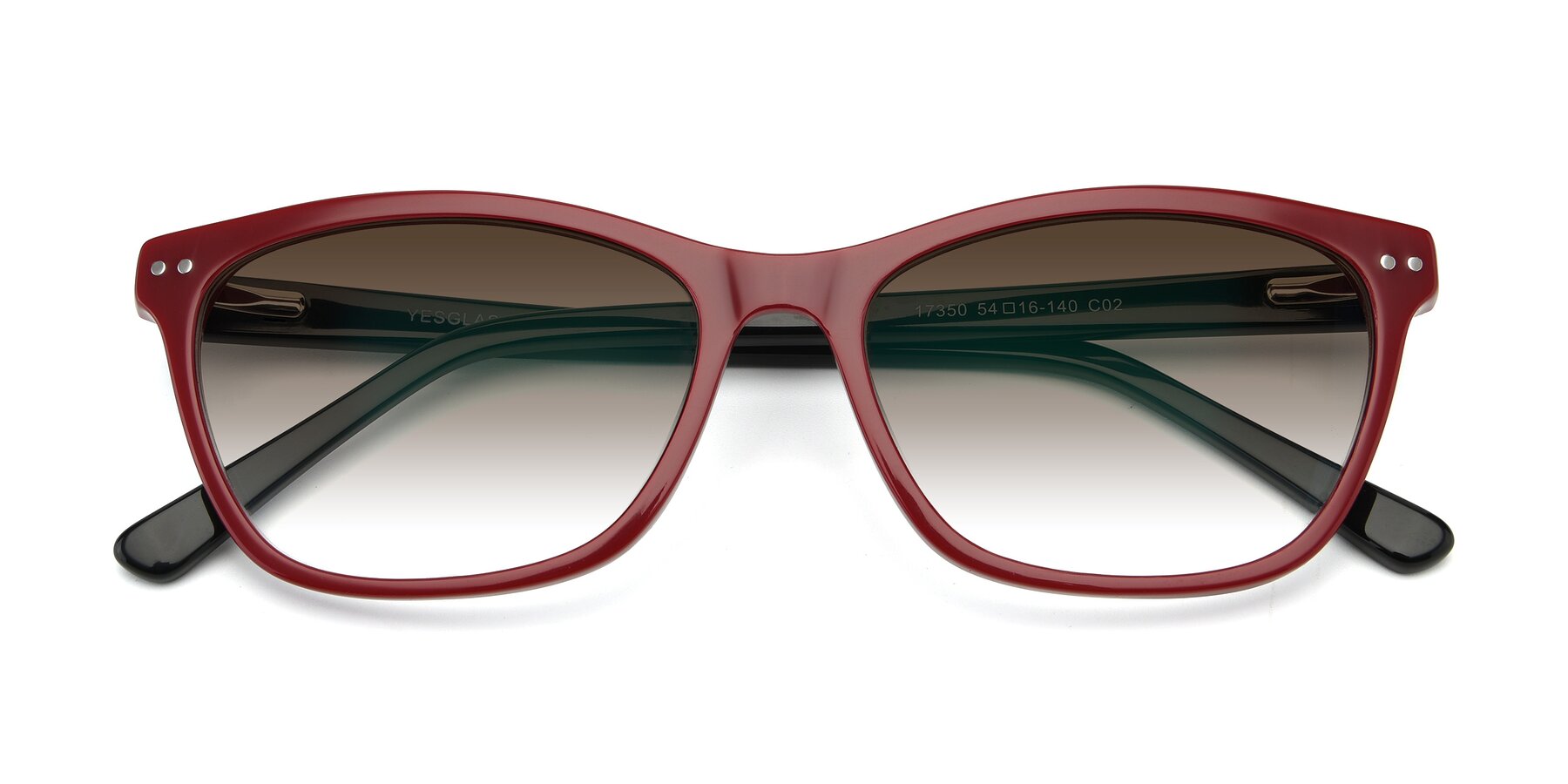 Folded Front of 17350 in Wine with Brown Gradient Lenses