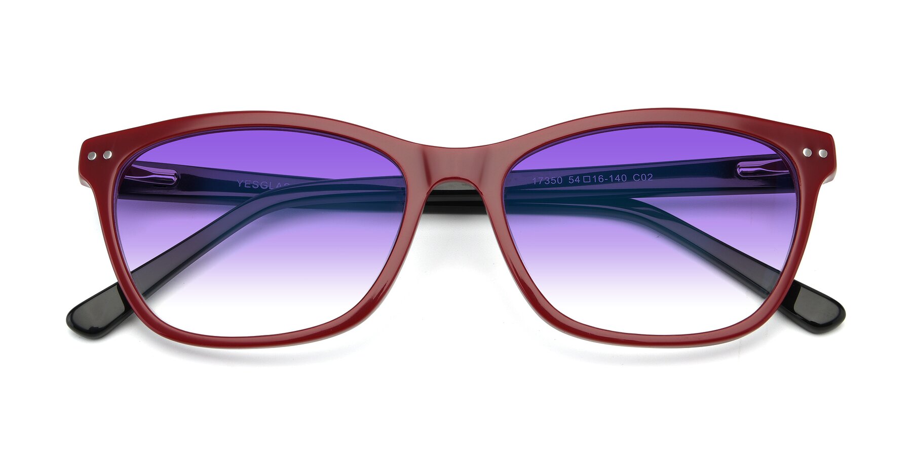 Folded Front of 17350 in Wine with Purple Gradient Lenses