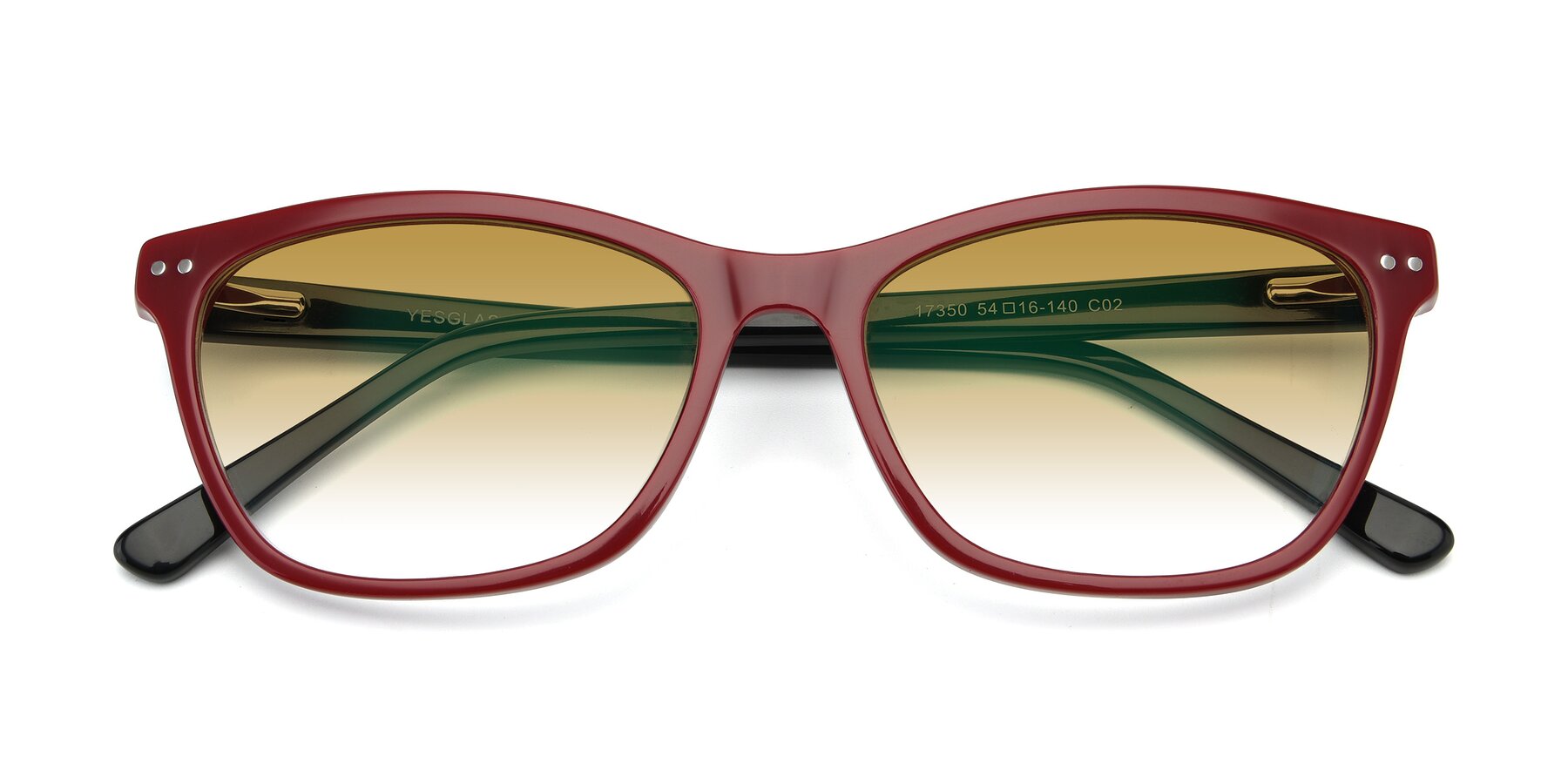 Folded Front of 17350 in Wine with Champagne Gradient Lenses