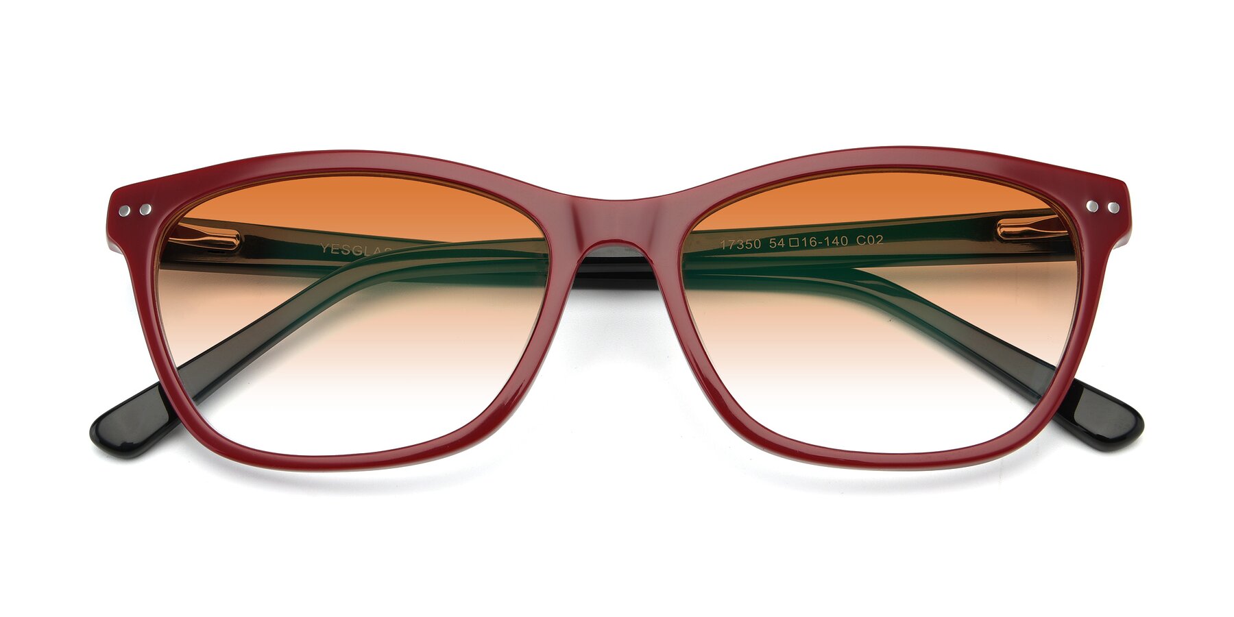 Folded Front of 17350 in Wine with Orange Gradient Lenses