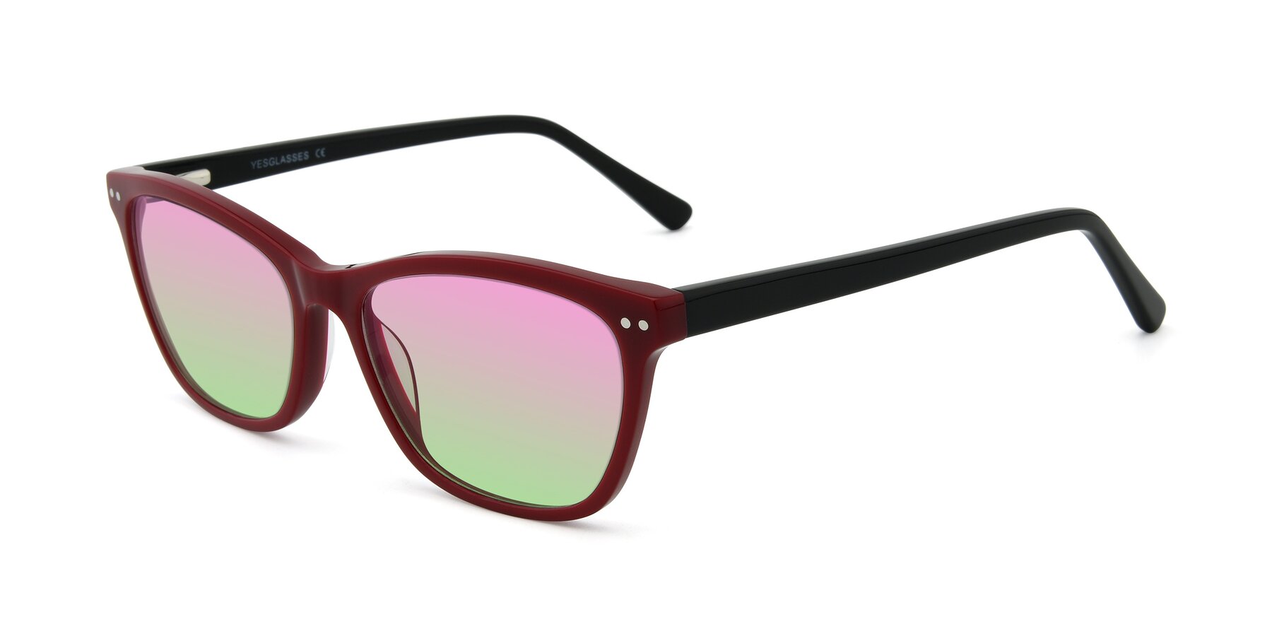 Angle of 17350 in Wine with Pink / Green Gradient Lenses
