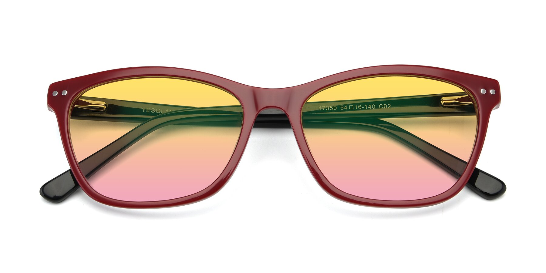 Folded Front of 17350 in Wine with Yellow / Pink Gradient Lenses