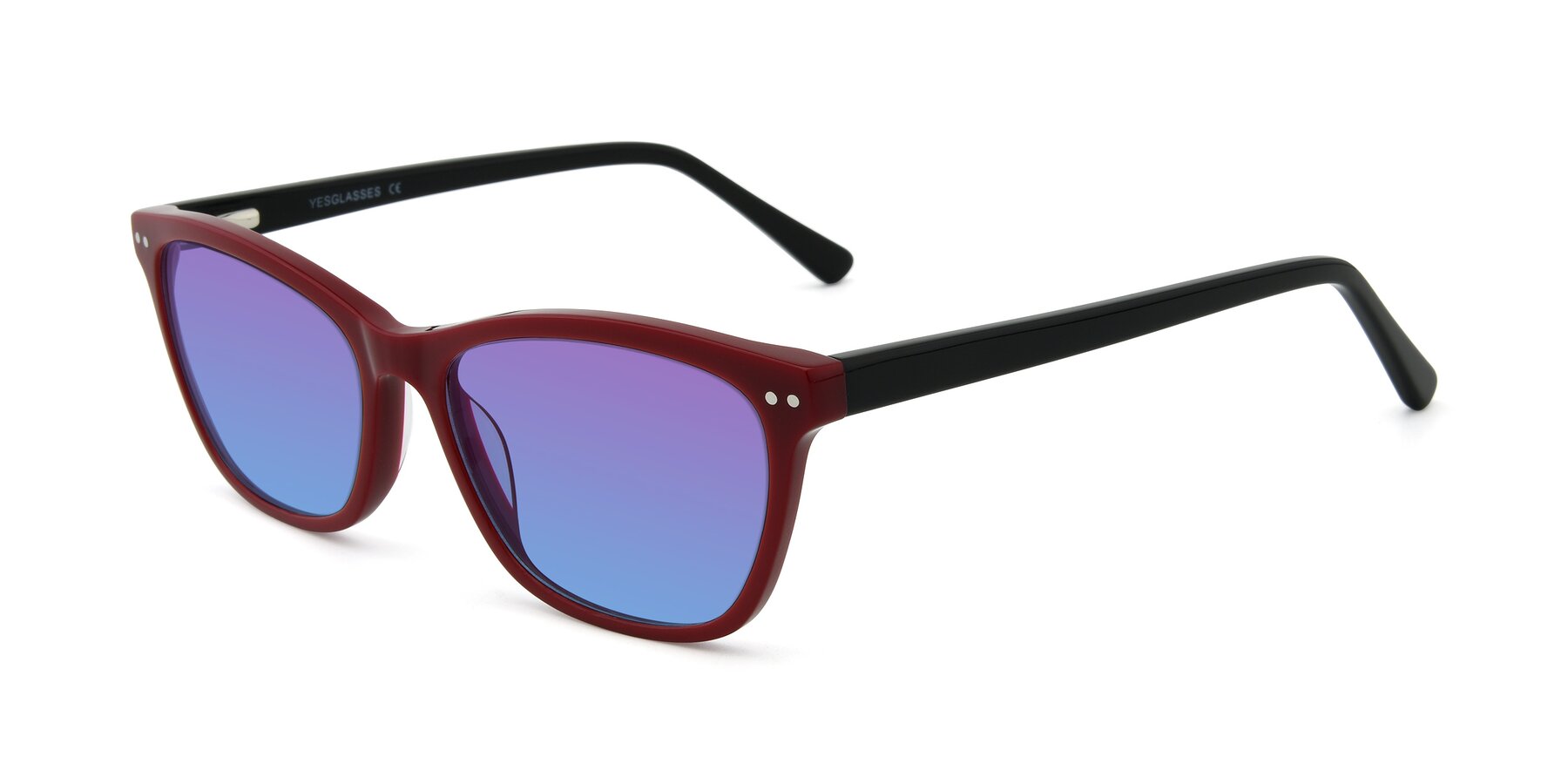 Angle of 17350 in Wine with Purple / Blue Gradient Lenses