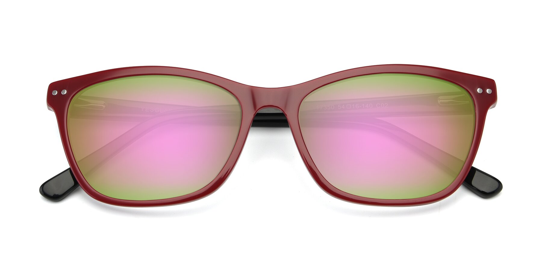 Folded Front of 17350 in Wine with Pink Mirrored Lenses