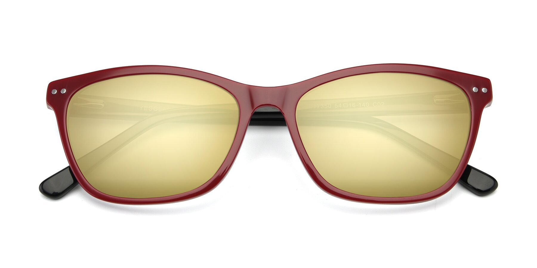 Folded Front of 17350 in Wine with Gold Mirrored Lenses
