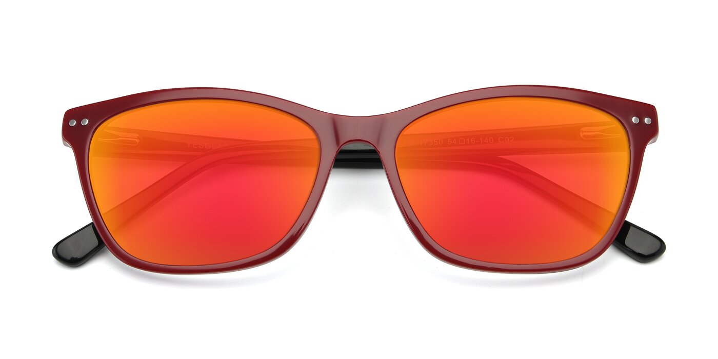 17350 - Wine Flash Mirrored Sunglasses