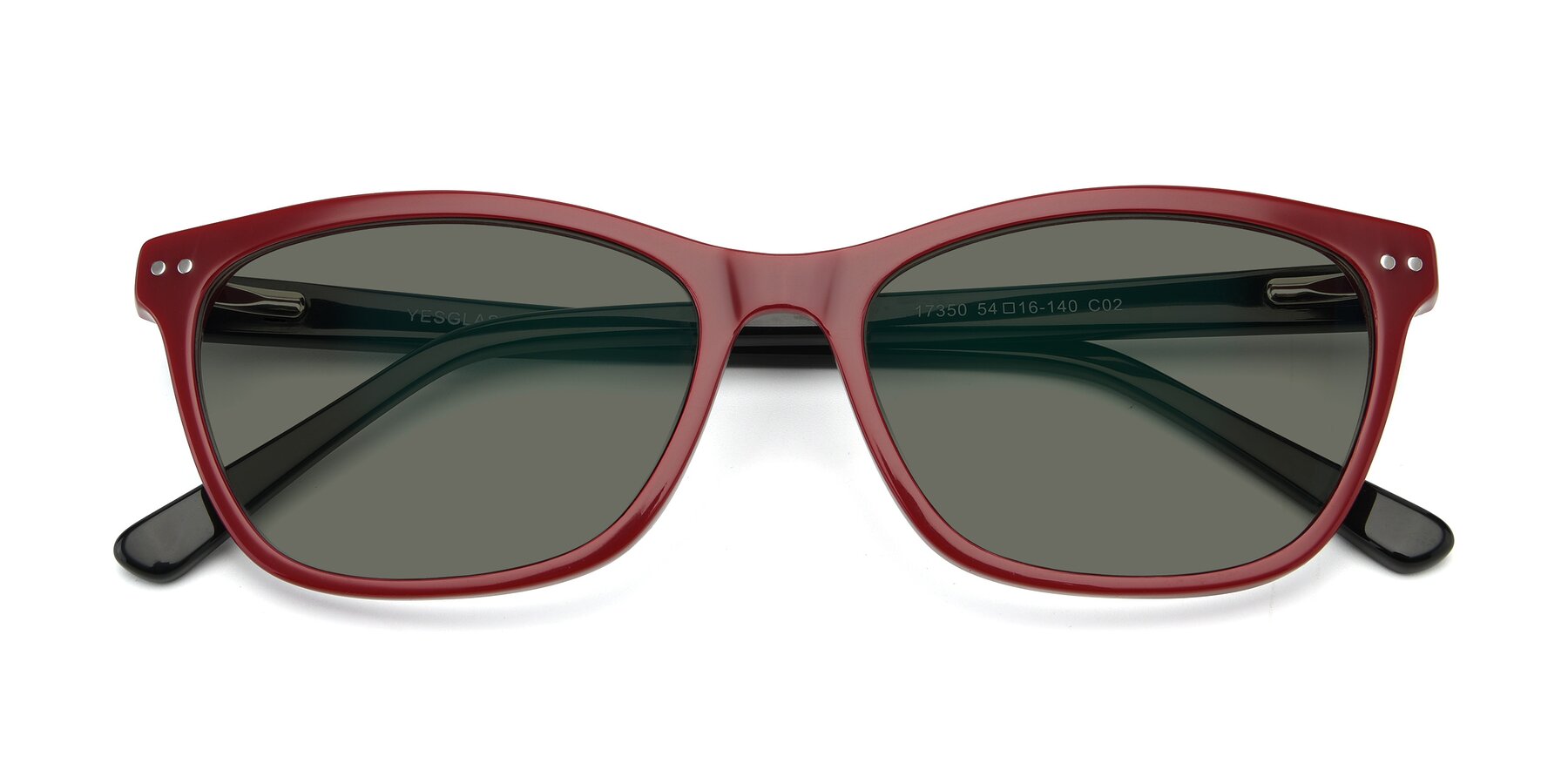 Folded Front of 17350 in Wine with Gray Polarized Lenses